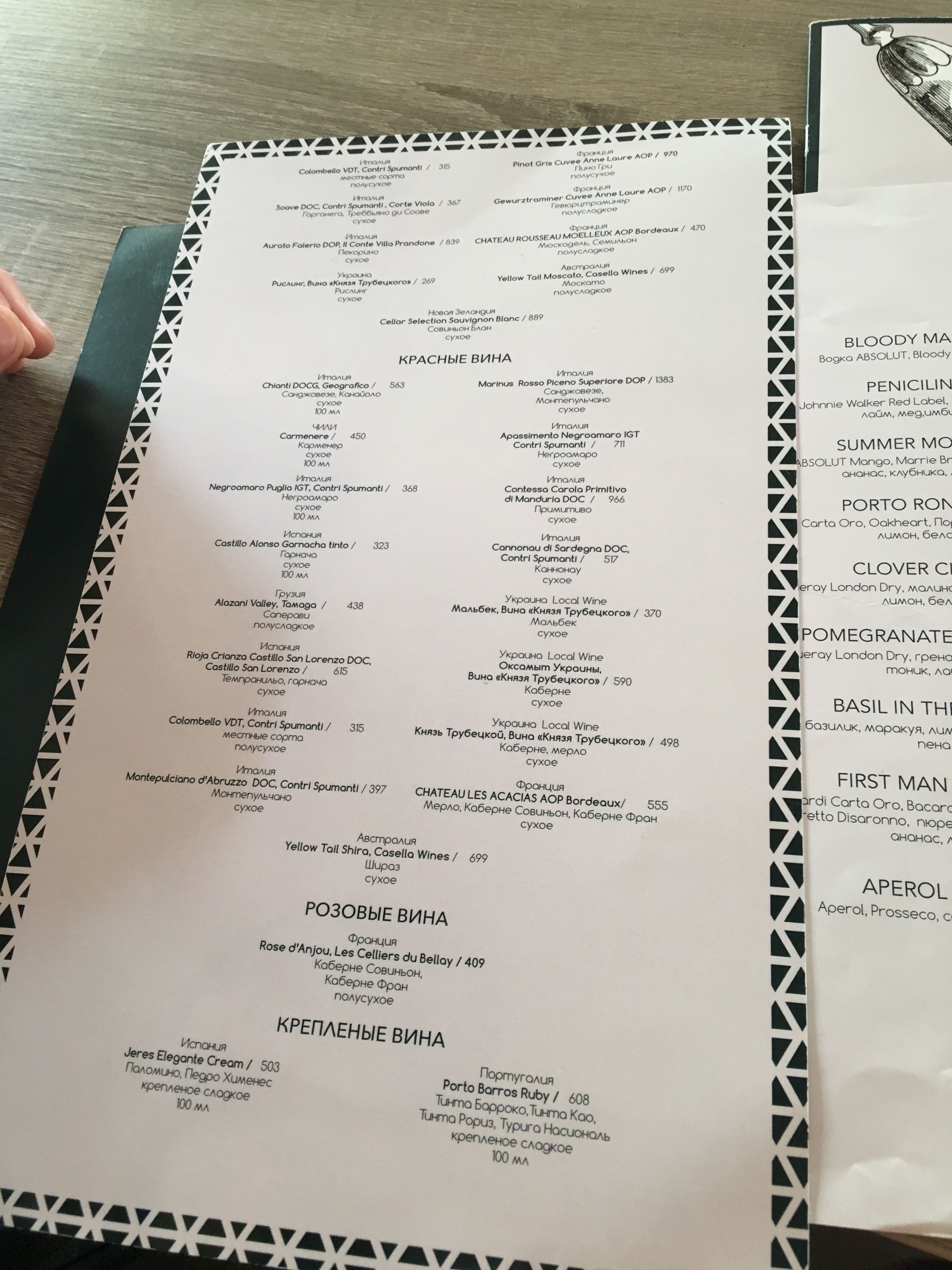 BIANI Champagneria menu 5