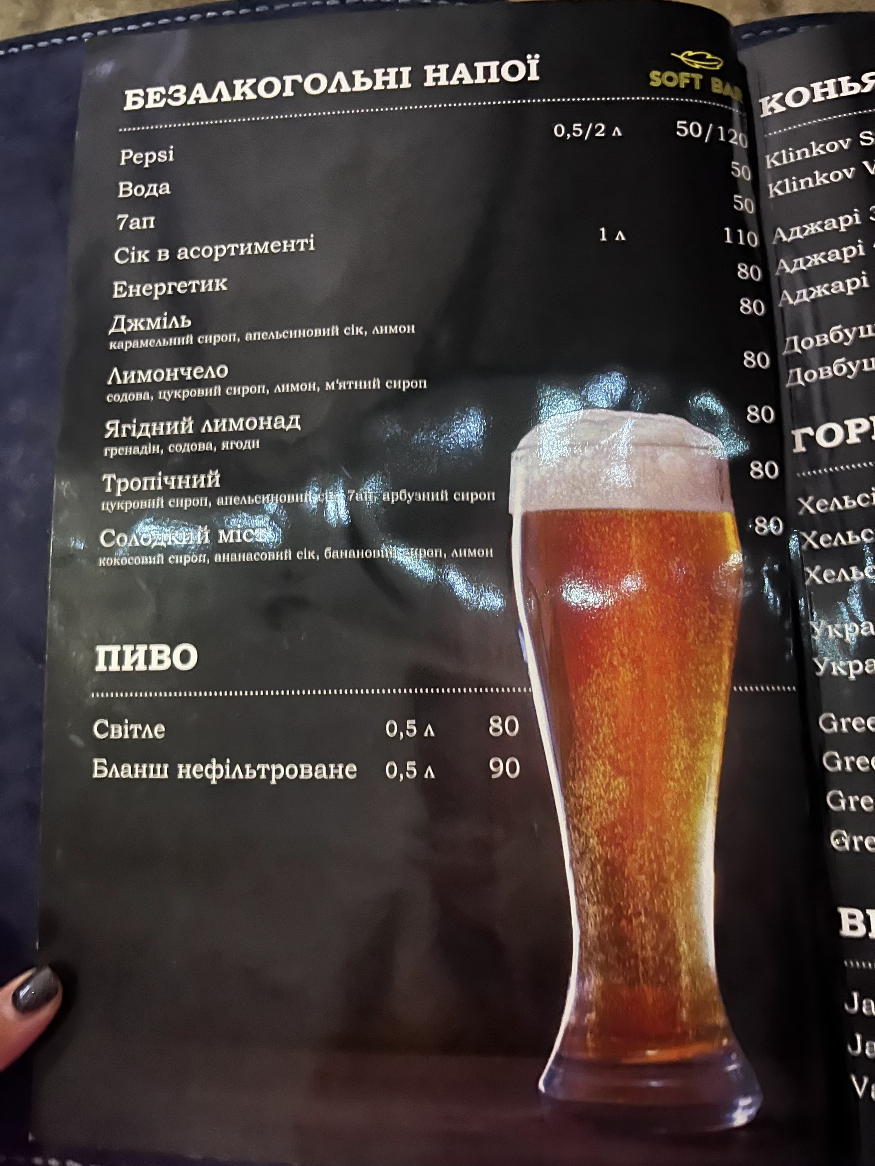 Soft Bar menu 5