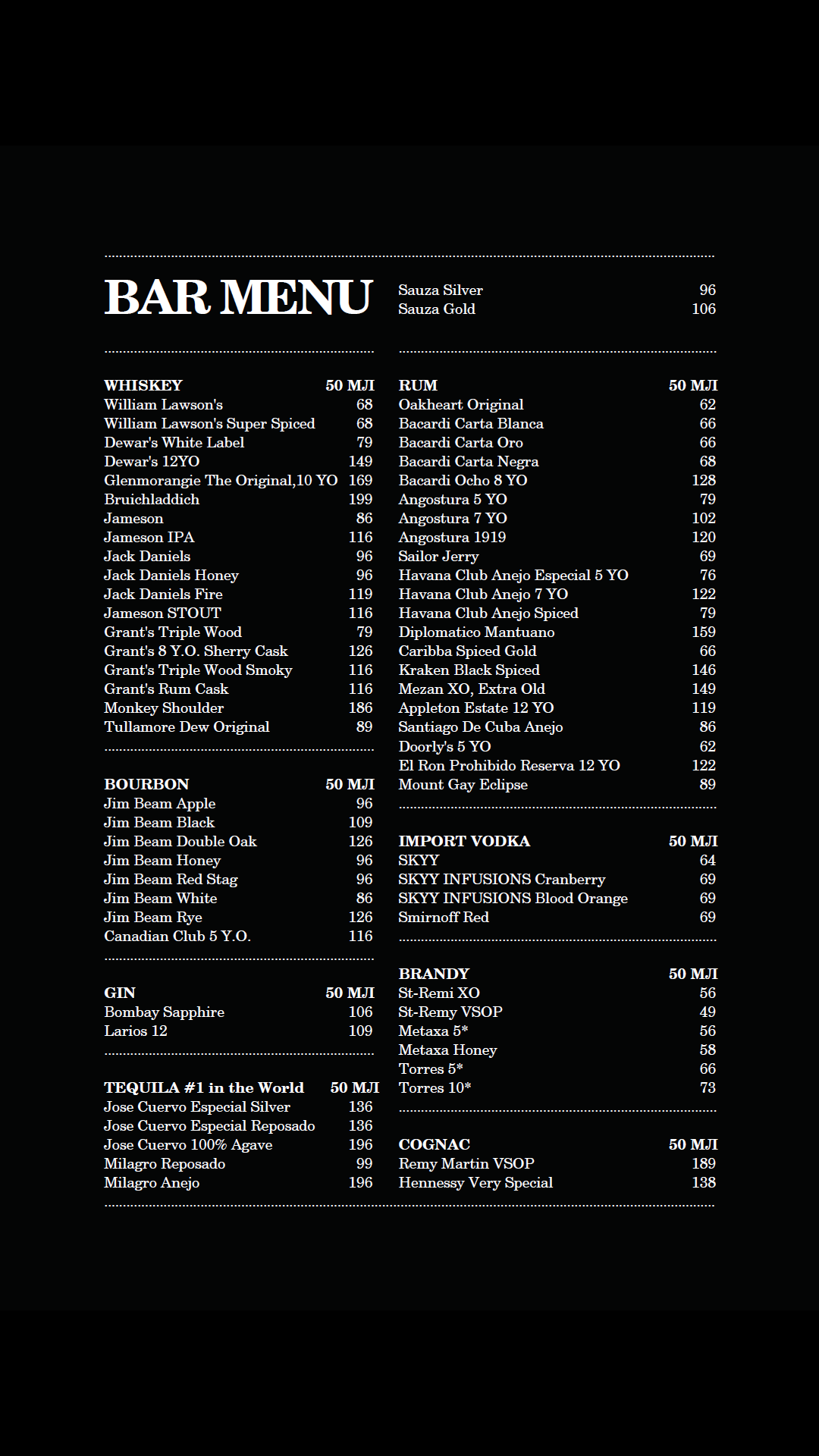 Soft Bar menu 10