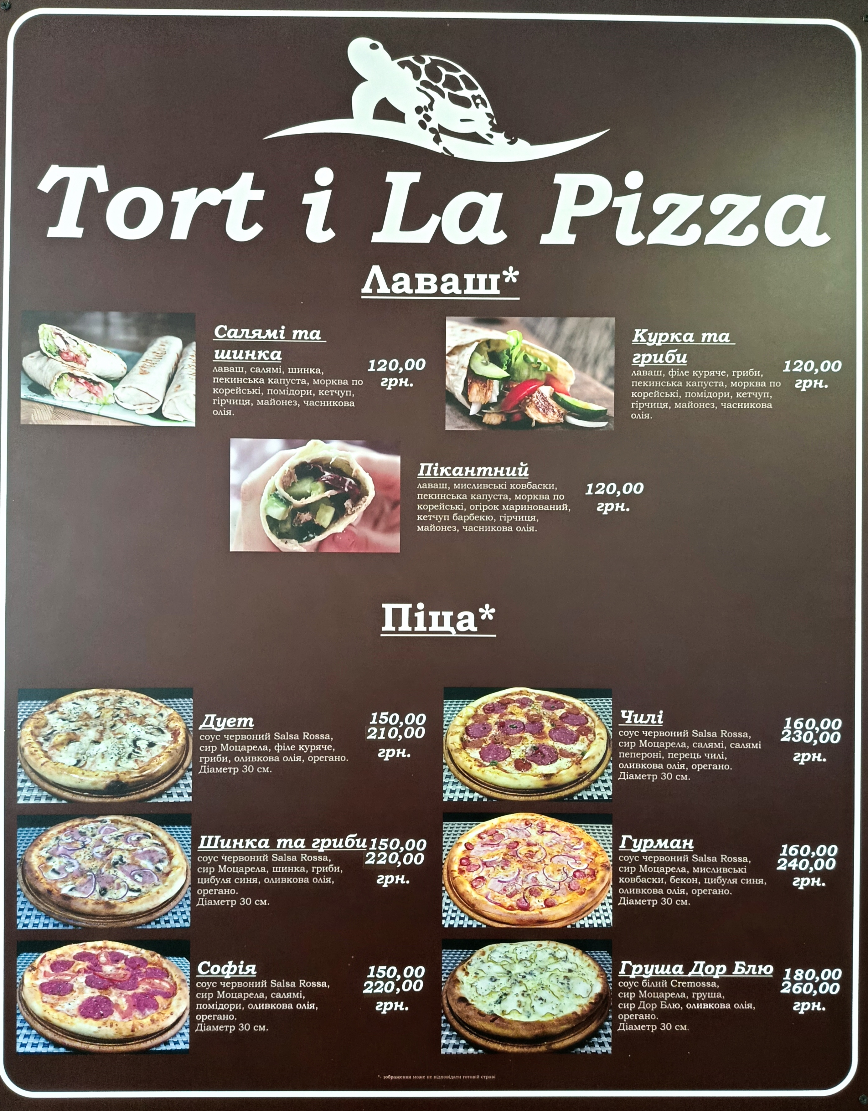 Tort i La Pizza menu 2