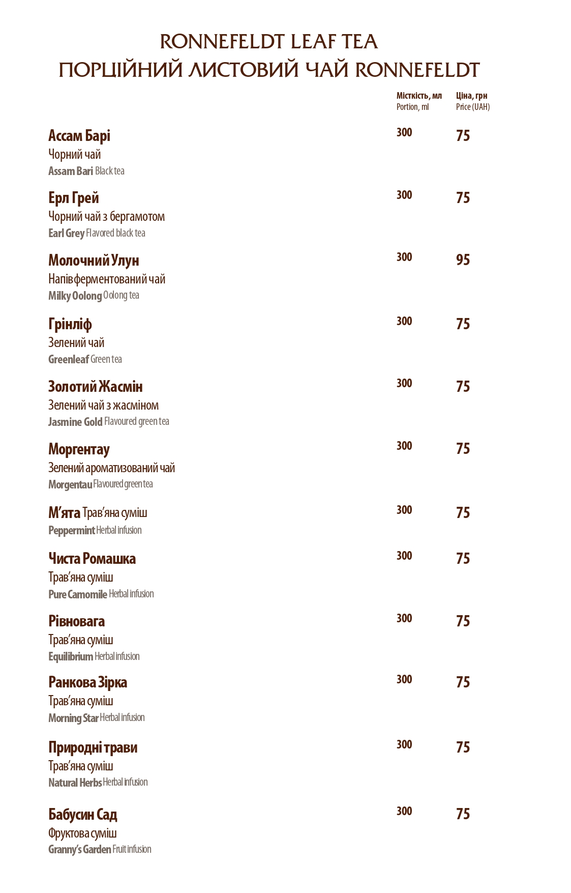 O'panas menu 12