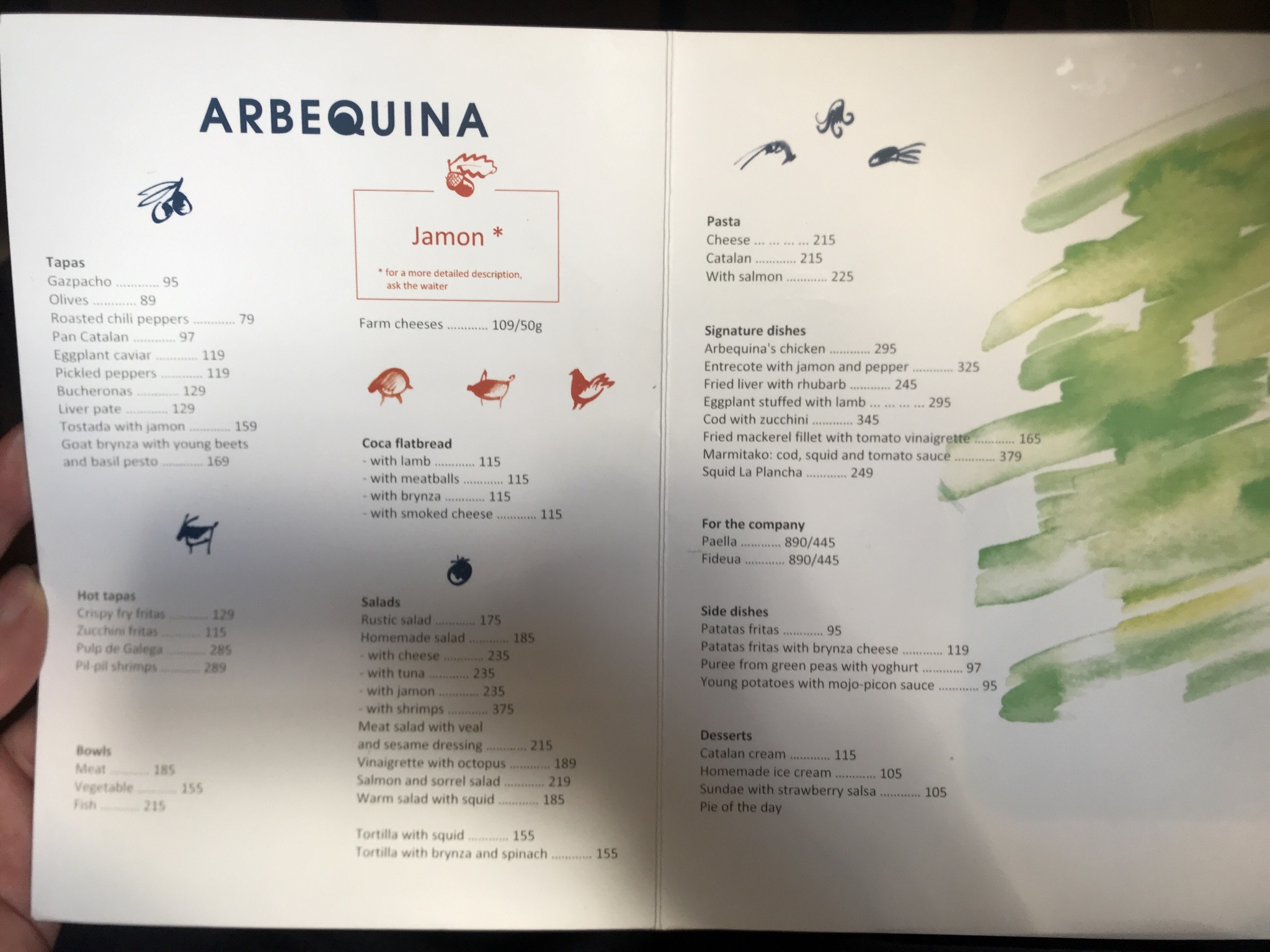 Arbequina menu 3