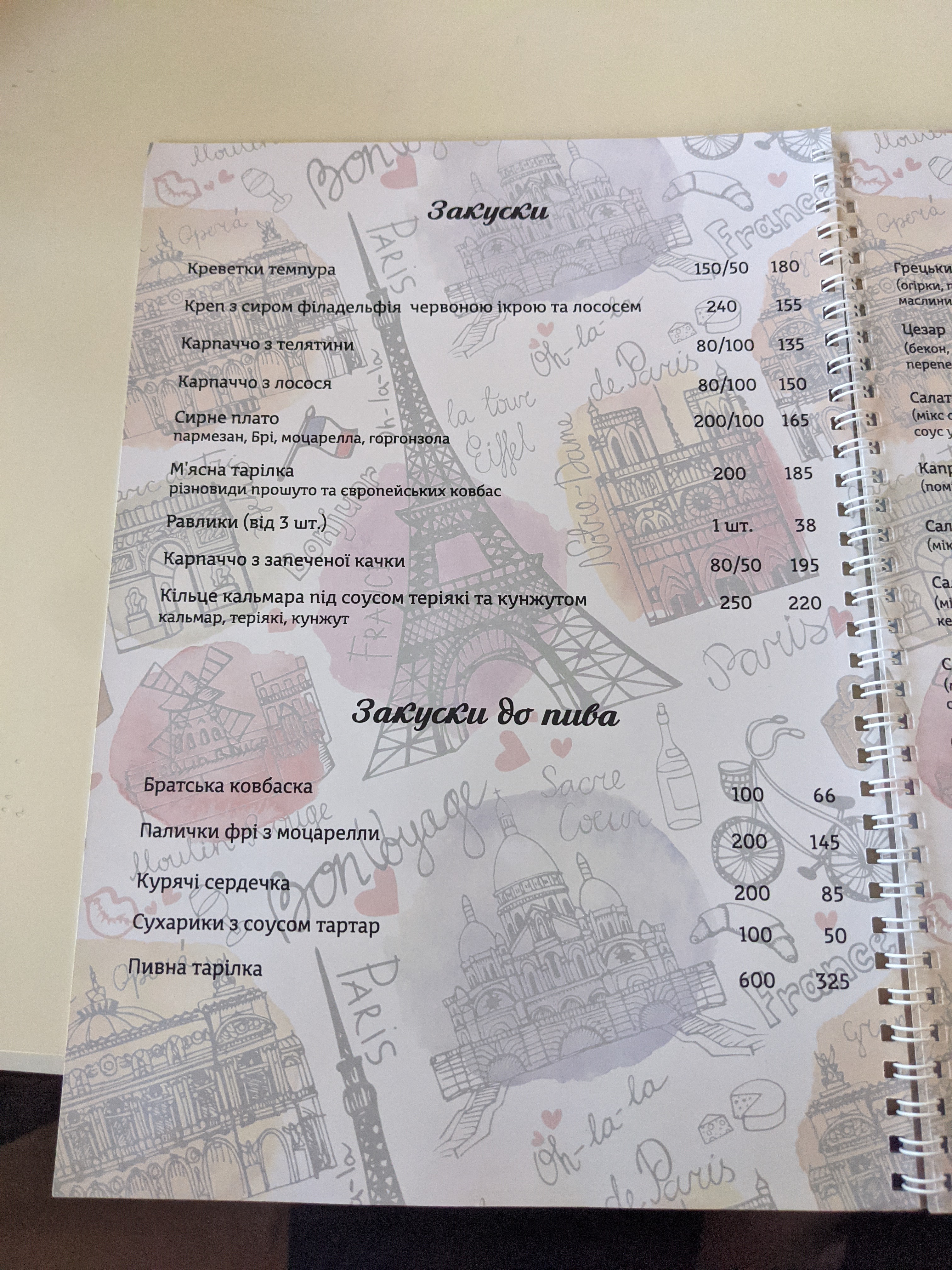 Shale menu 8