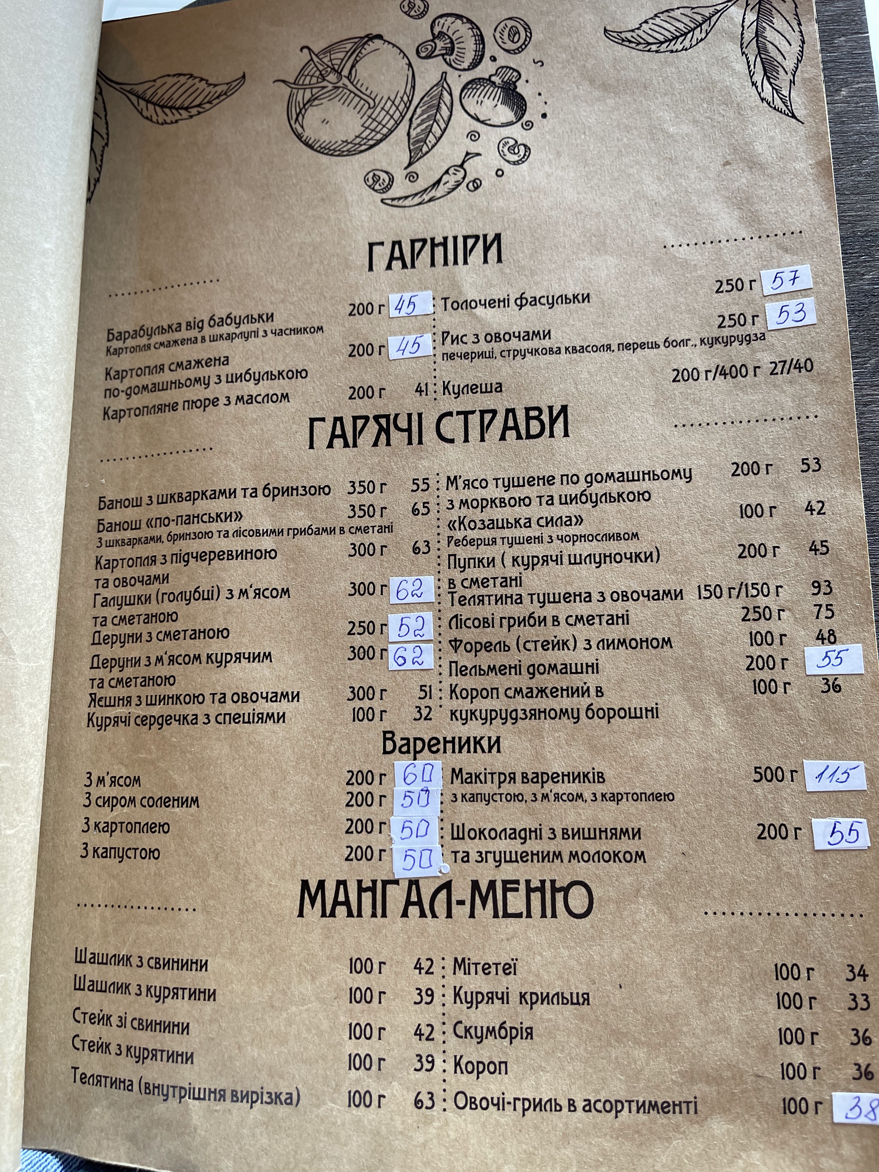 Fayno Shynok menu 4