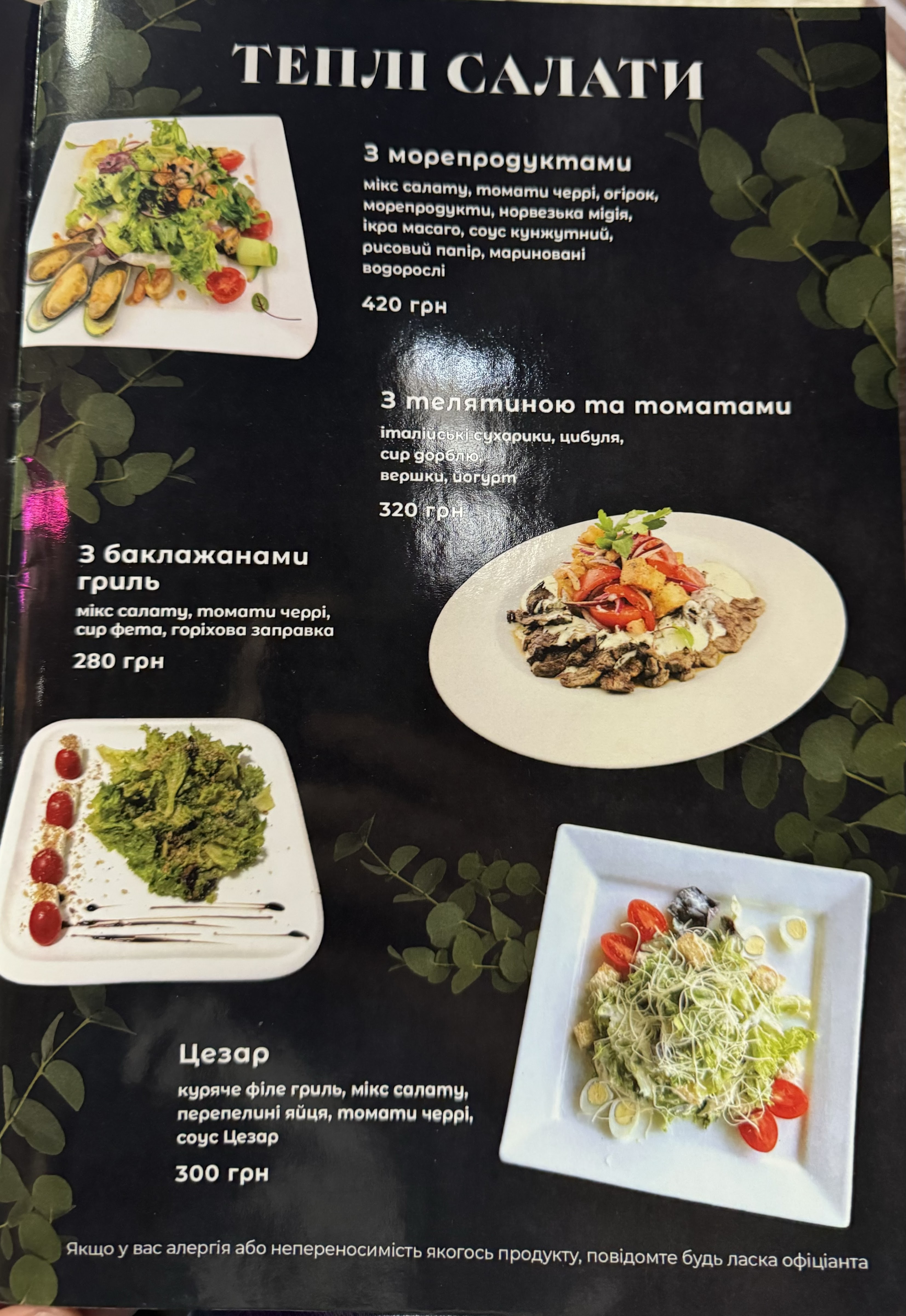 Kafe "Nika" menu 3