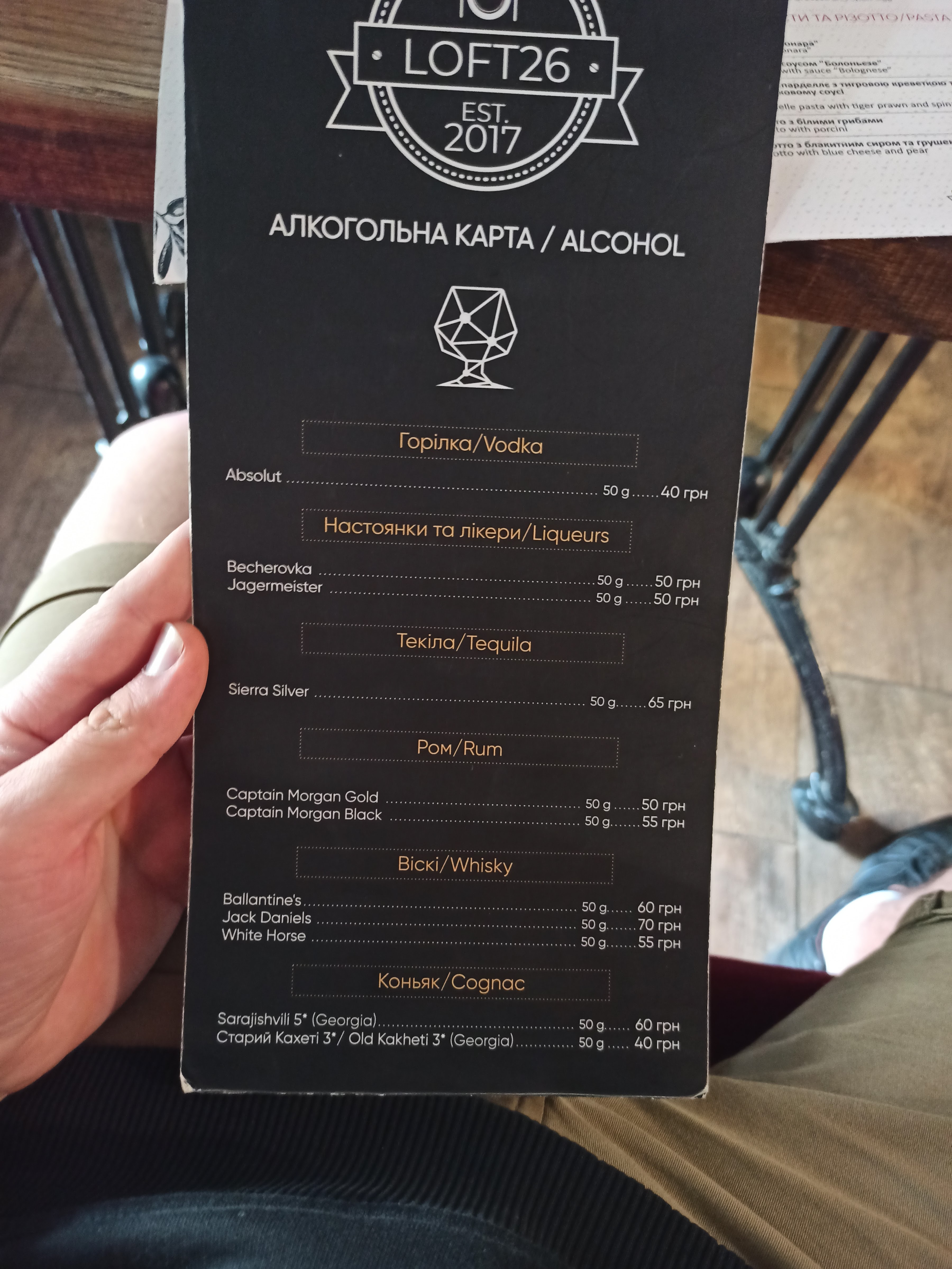 Loft 26 menu 8