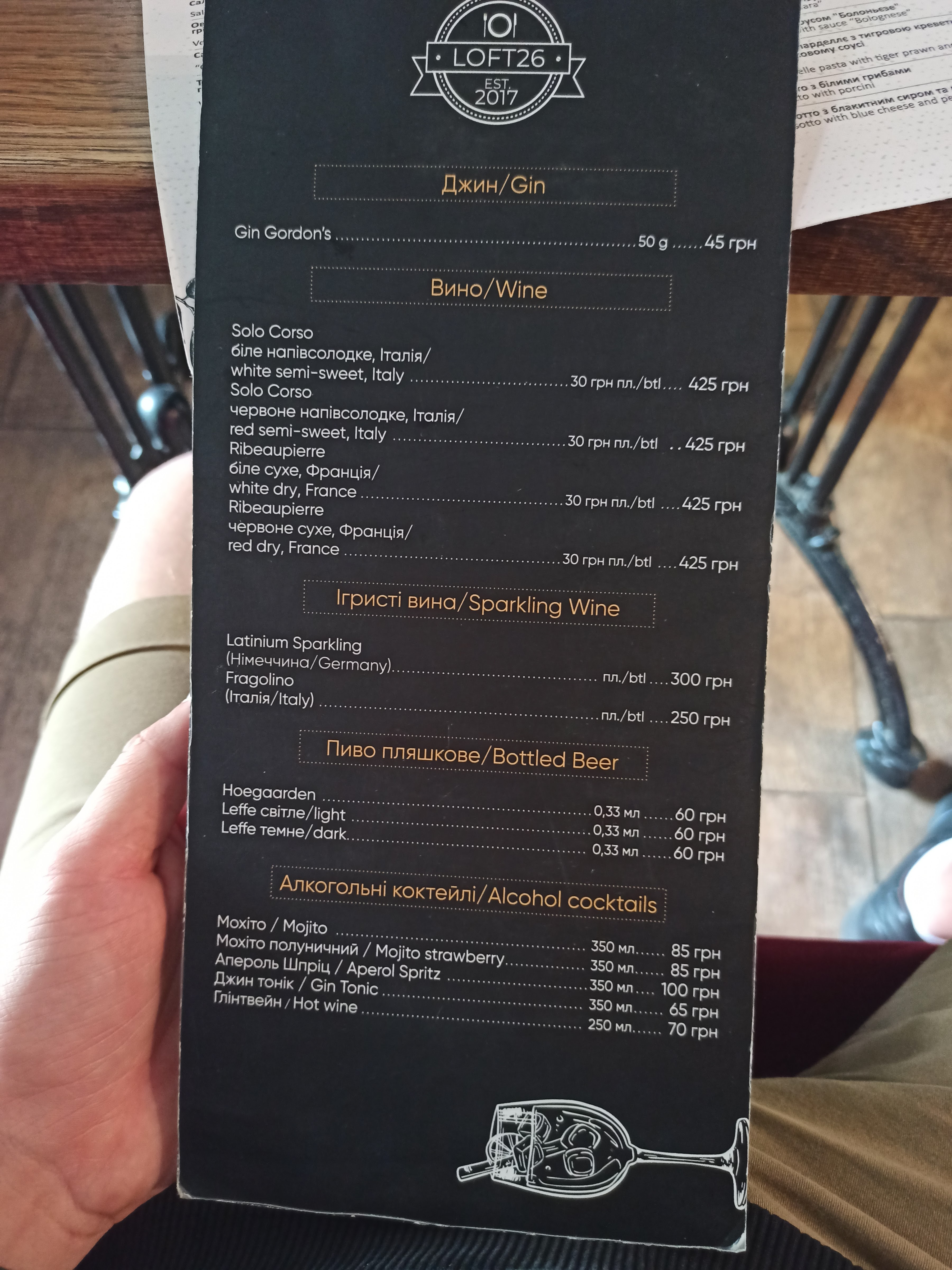Loft 26 menu 12