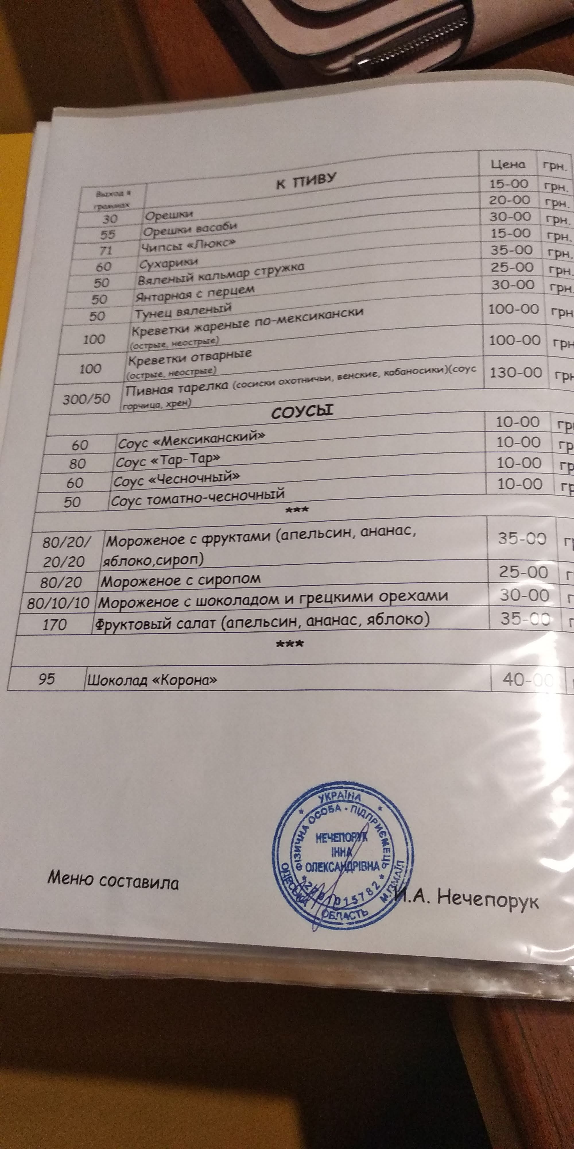 Kafe Pitseriya menu 3