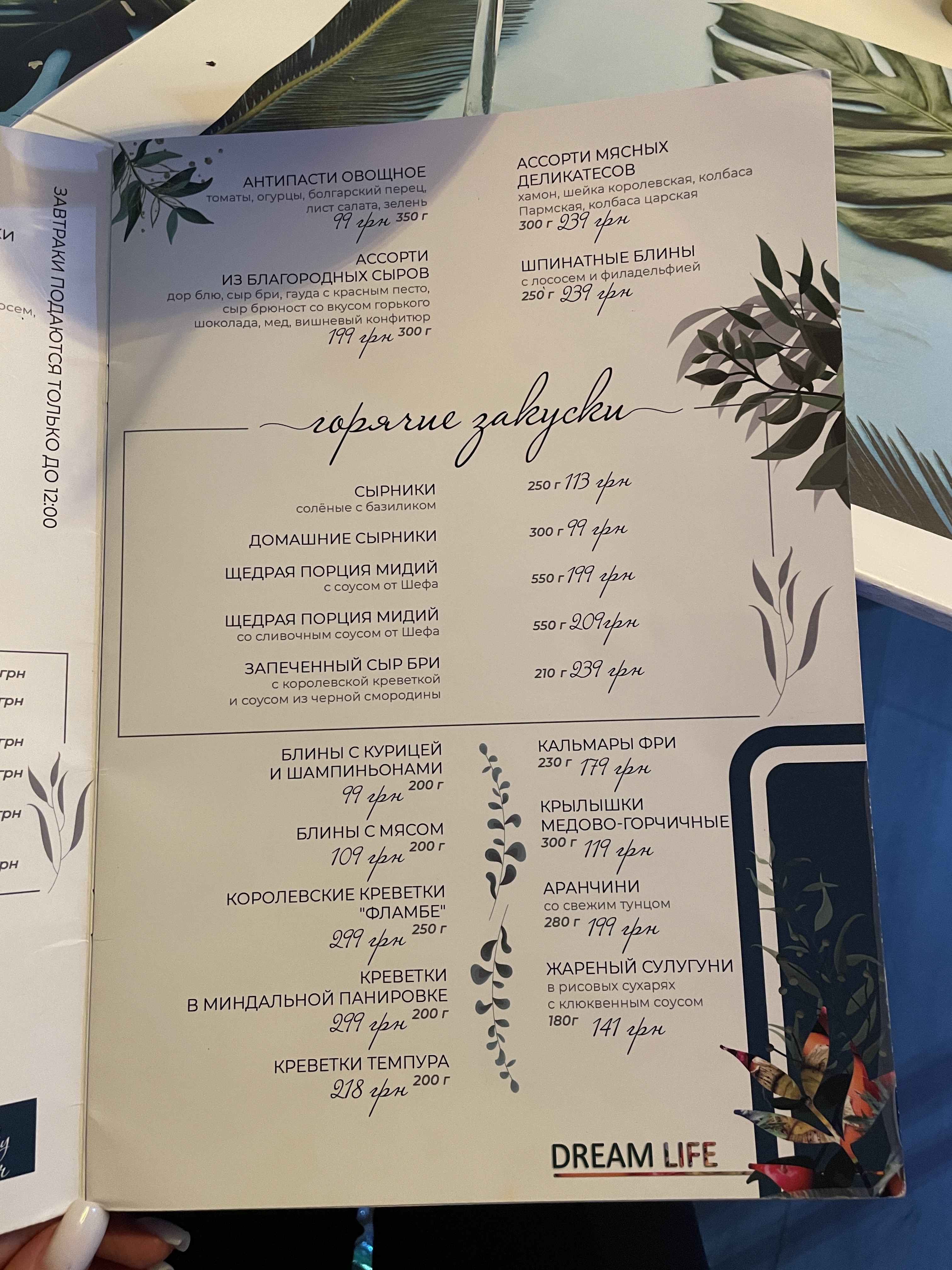 Dream Life menu 5