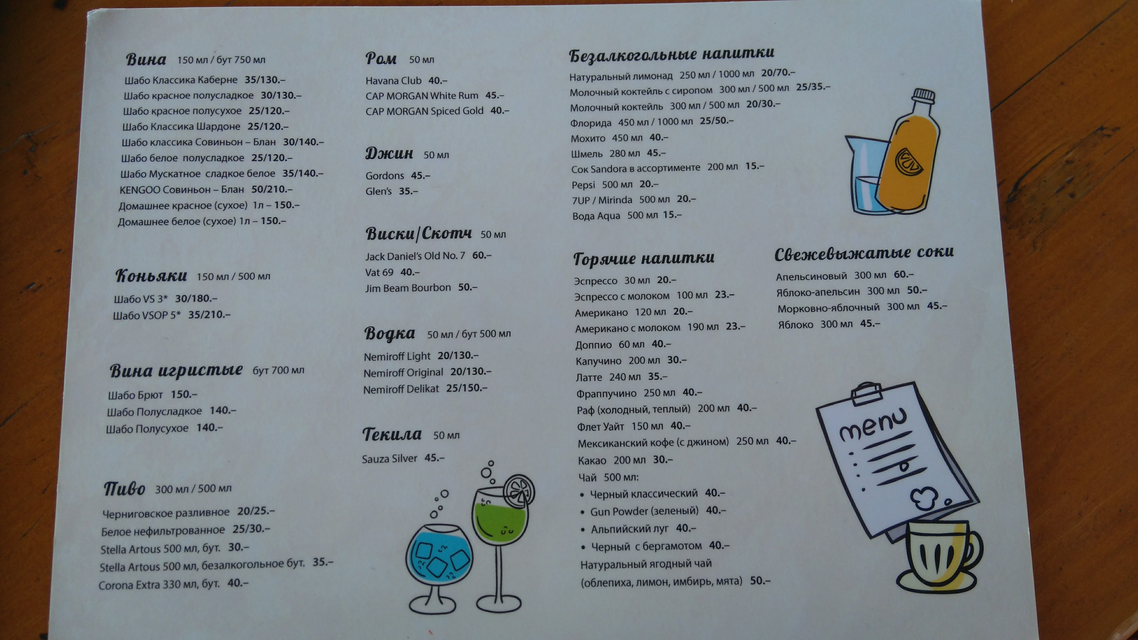 Sunrise menu 6