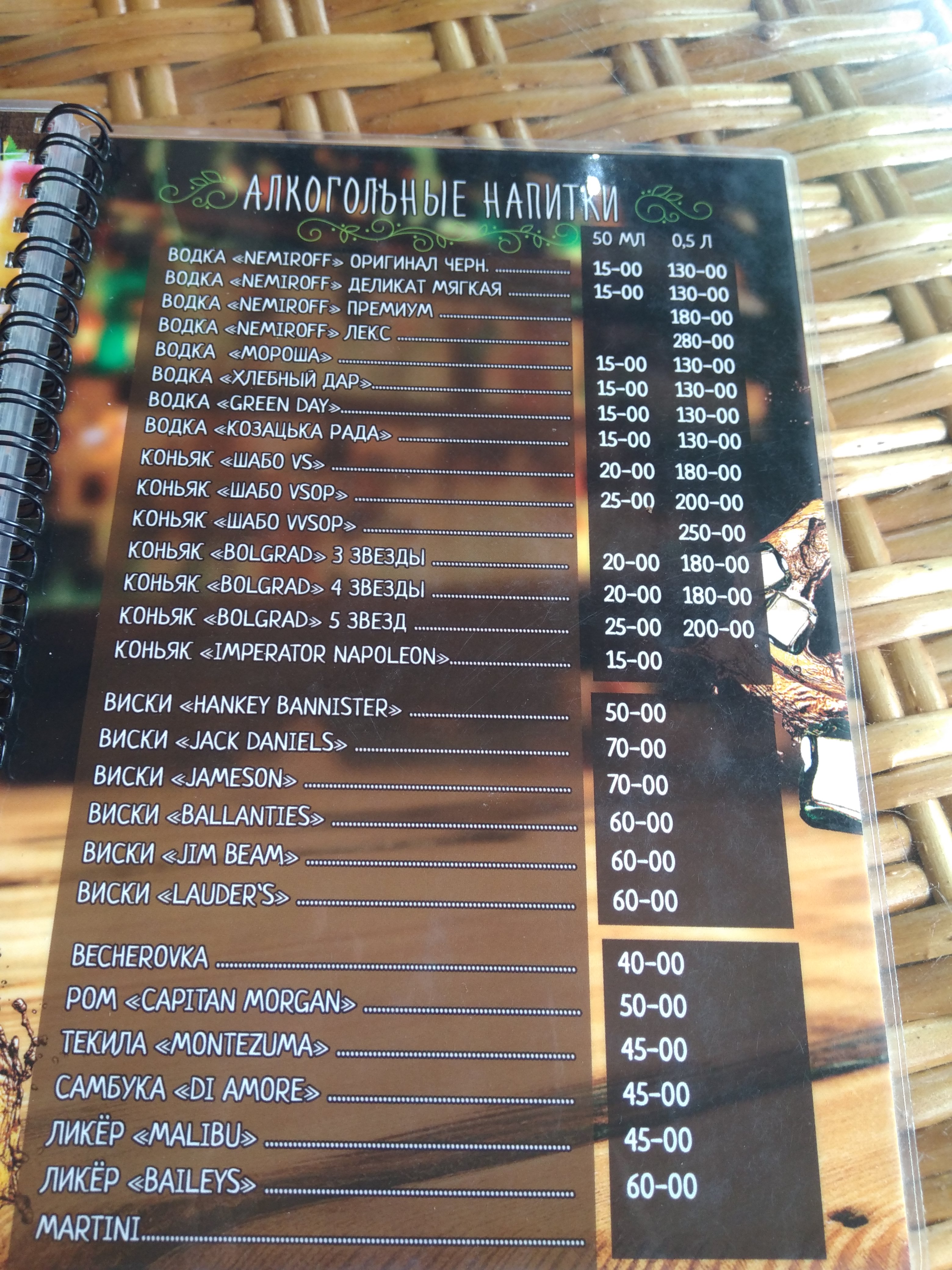 Zelenyy Bar menu 3