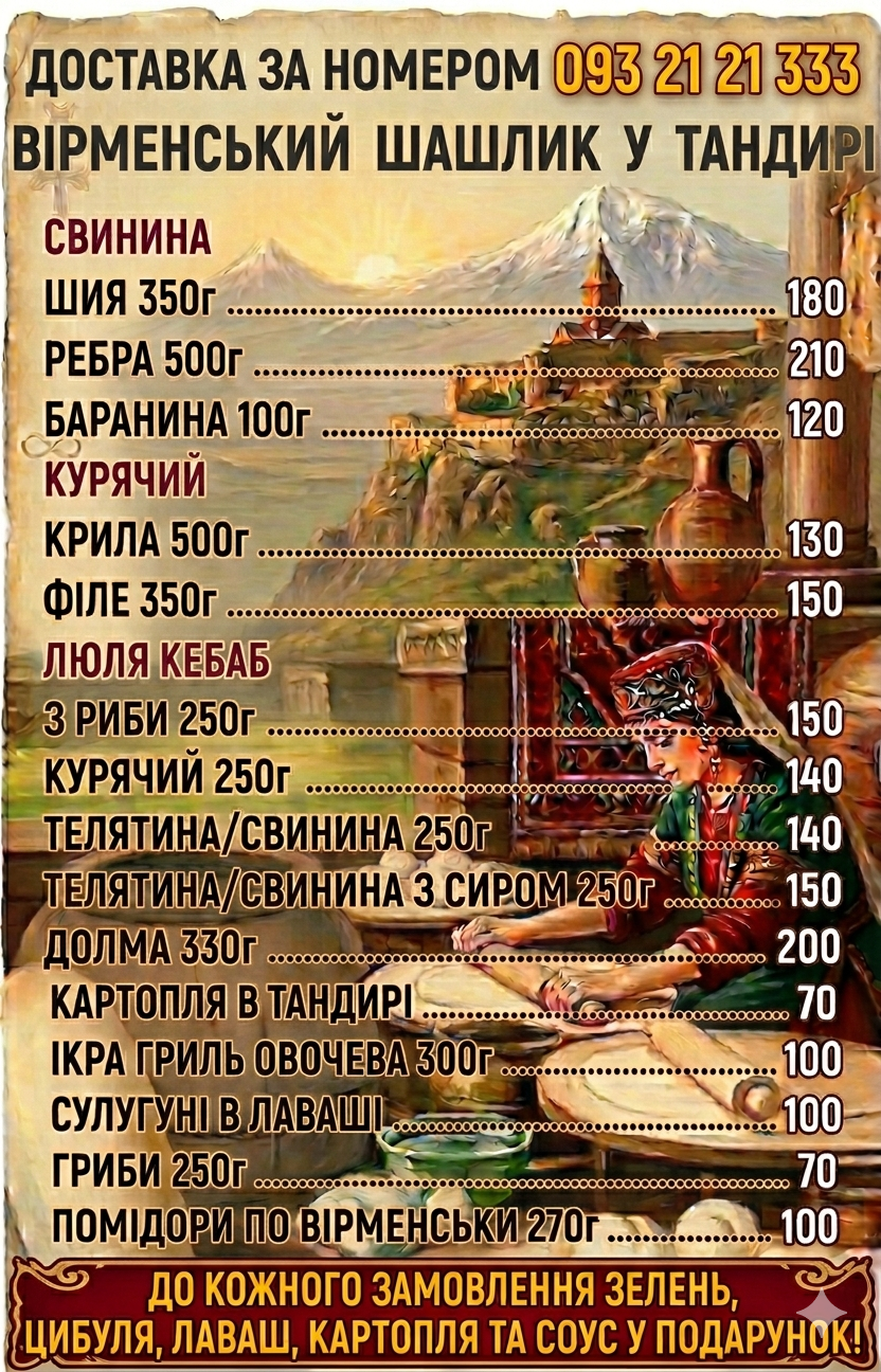 шашлык в тандыре menu 1