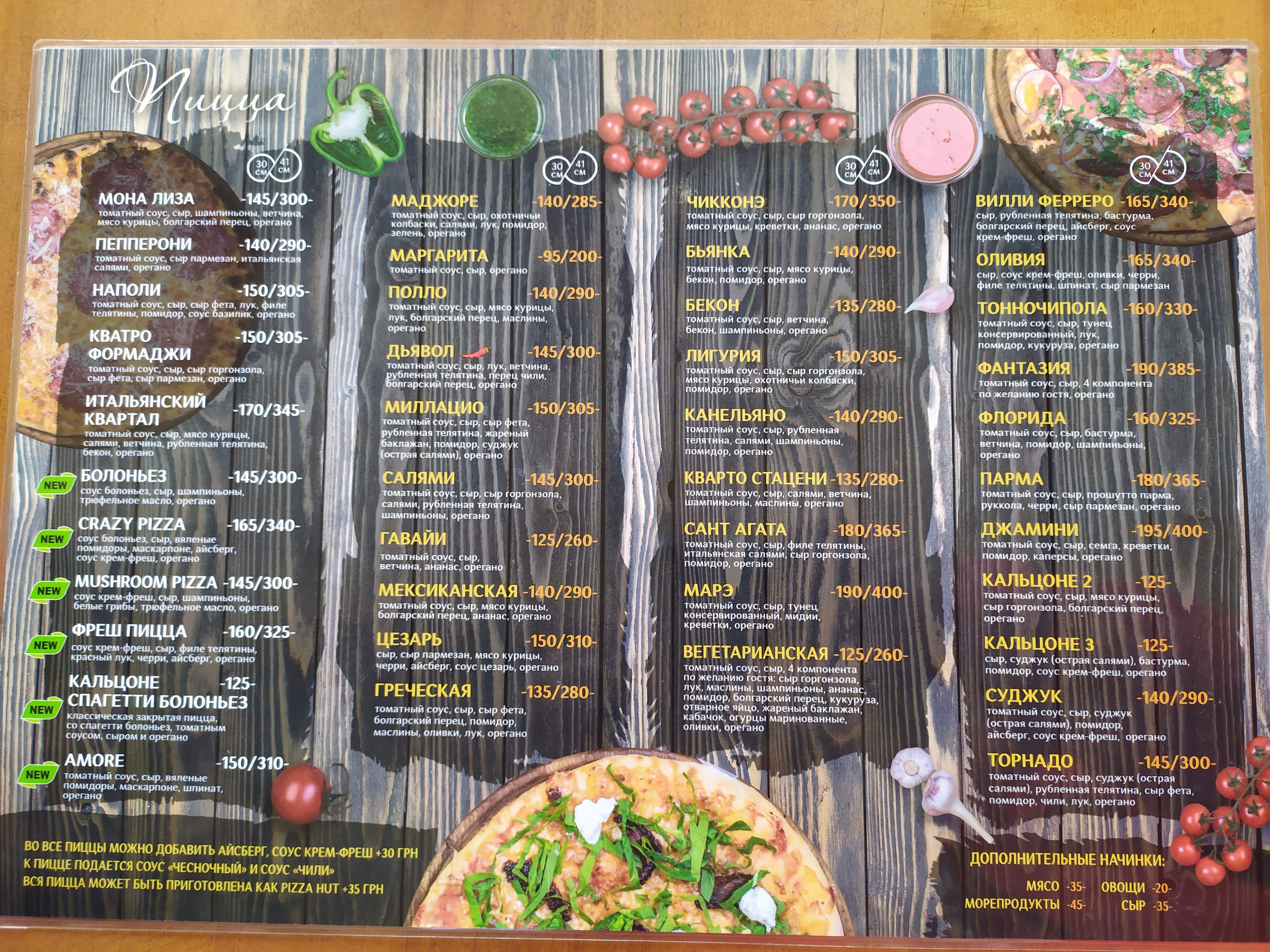 Italyanskiy Kvartal menu 1