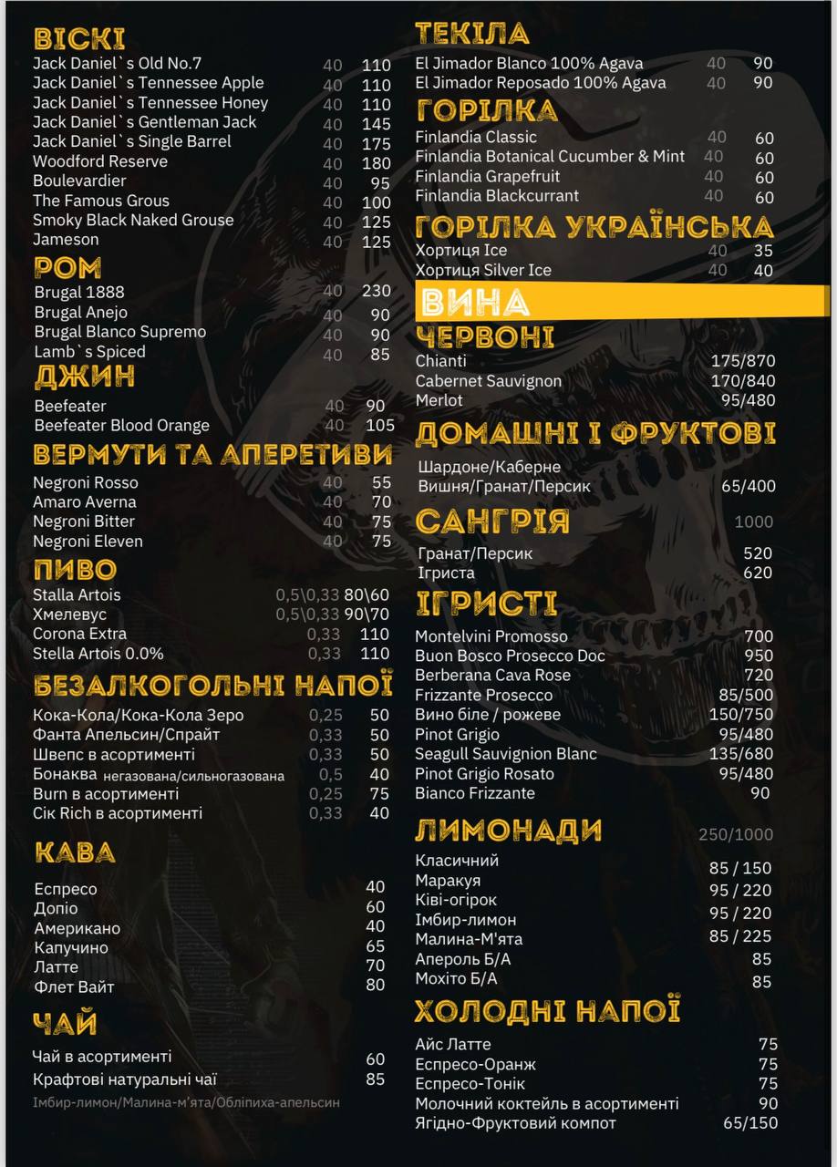 VRATA menu 1