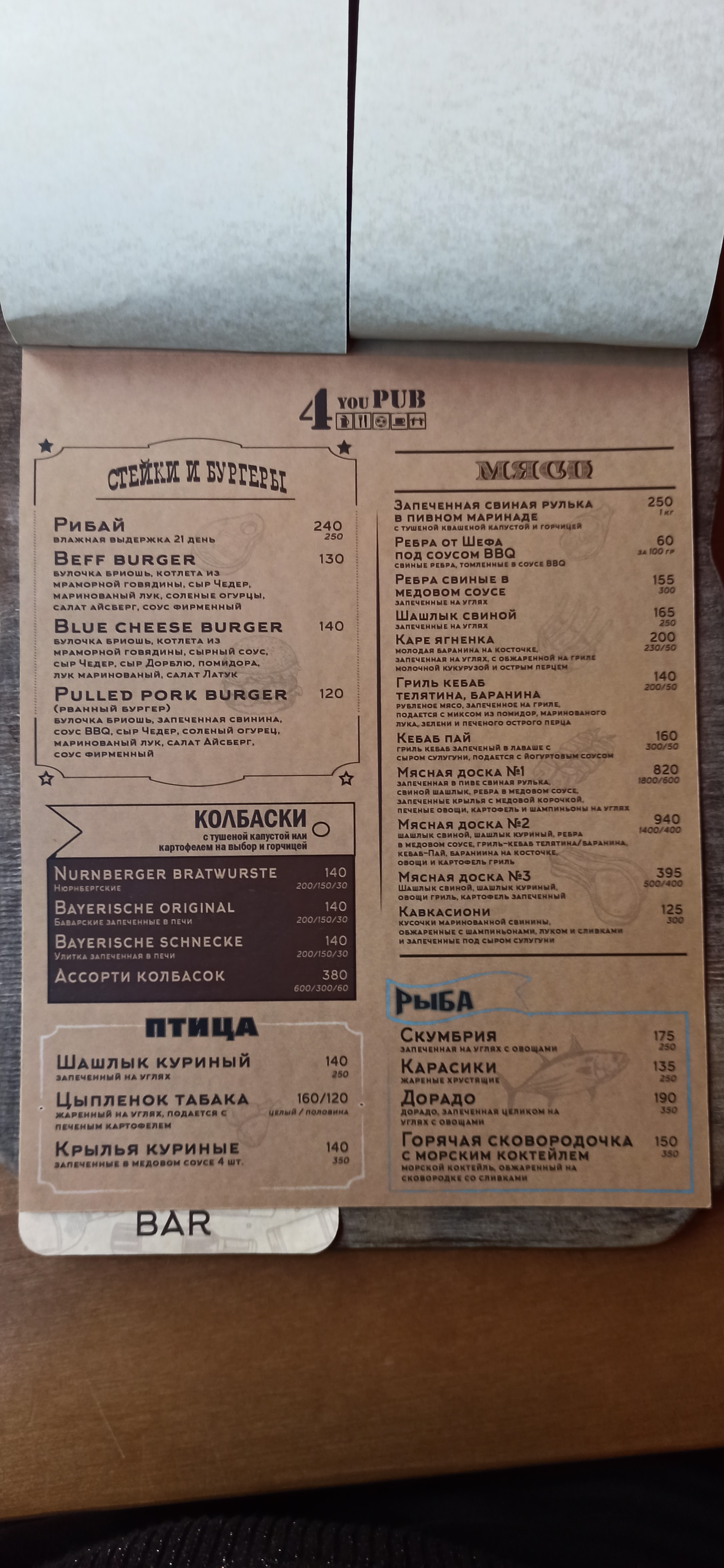 PUB4you menu 6
