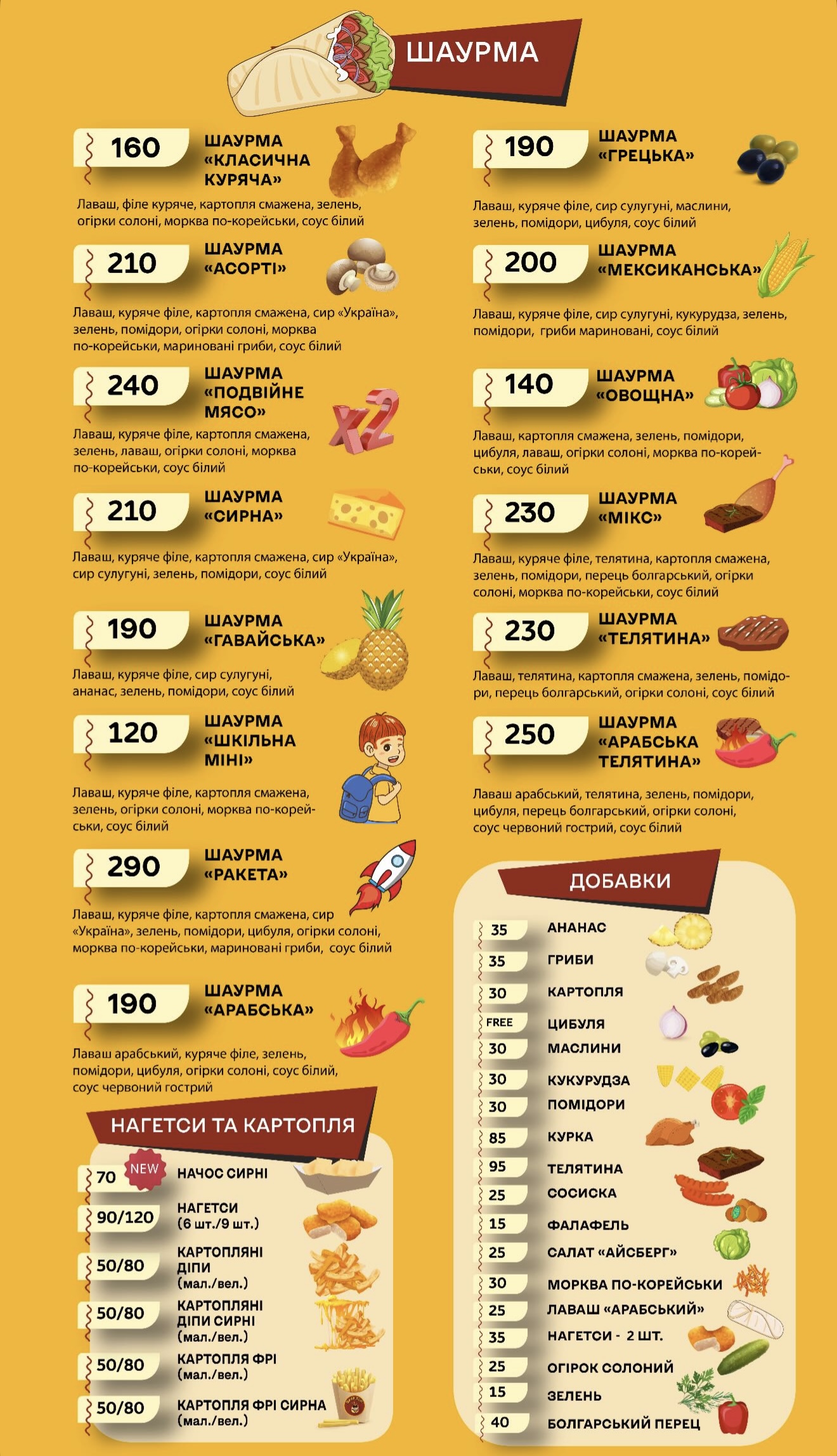 Shana Bon menu 1