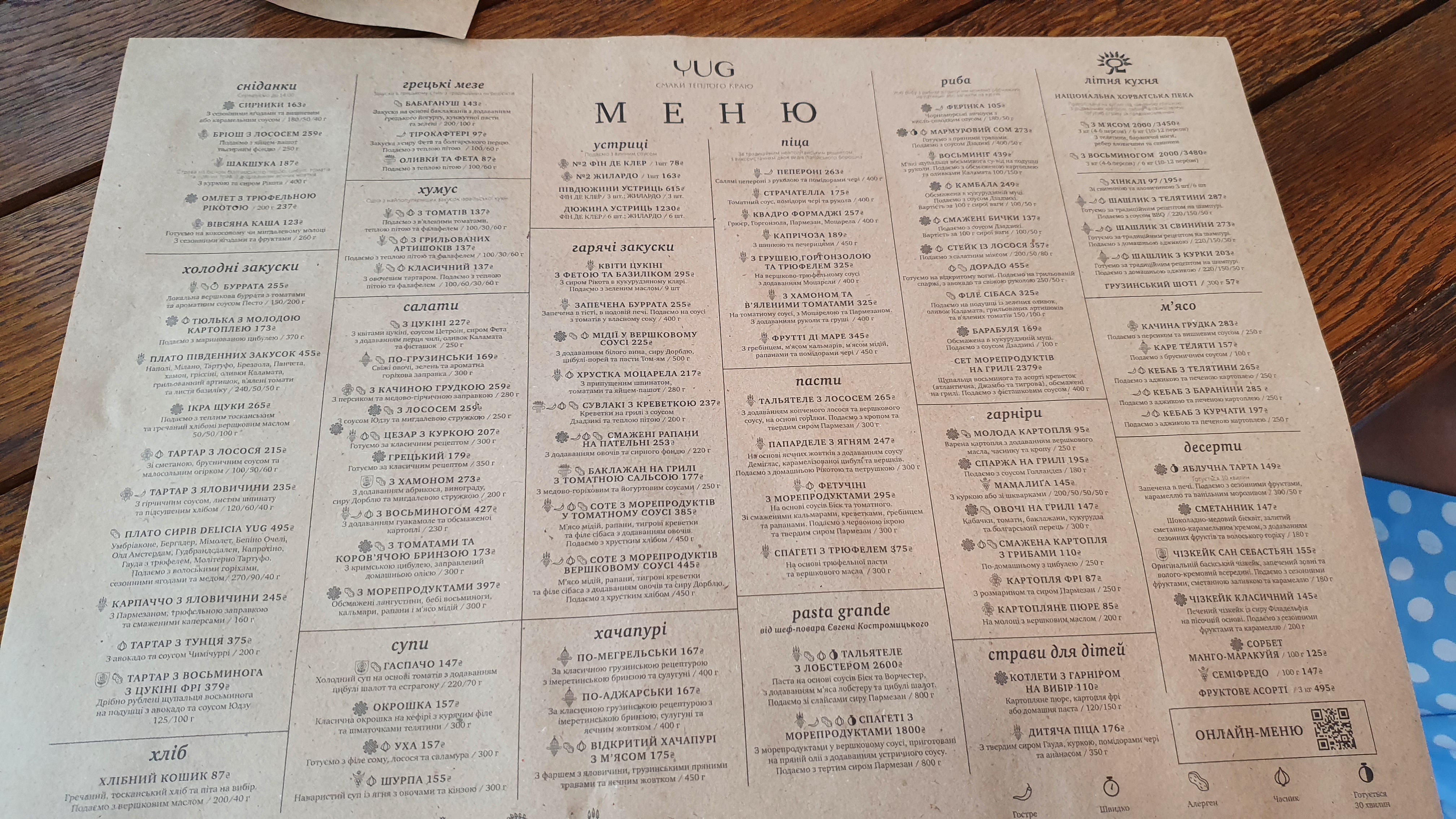 YUG menu 4