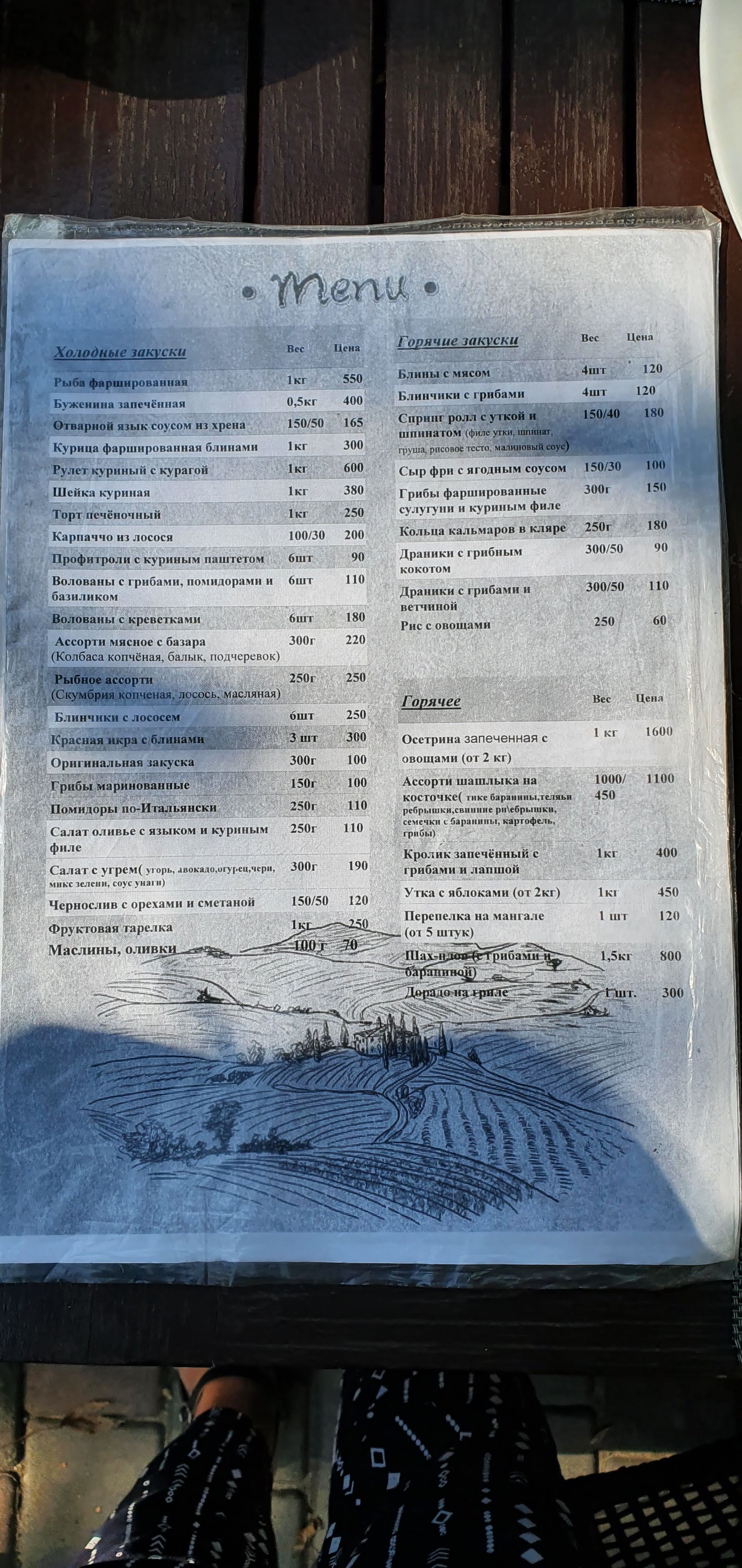 Horetsʹ menu 6