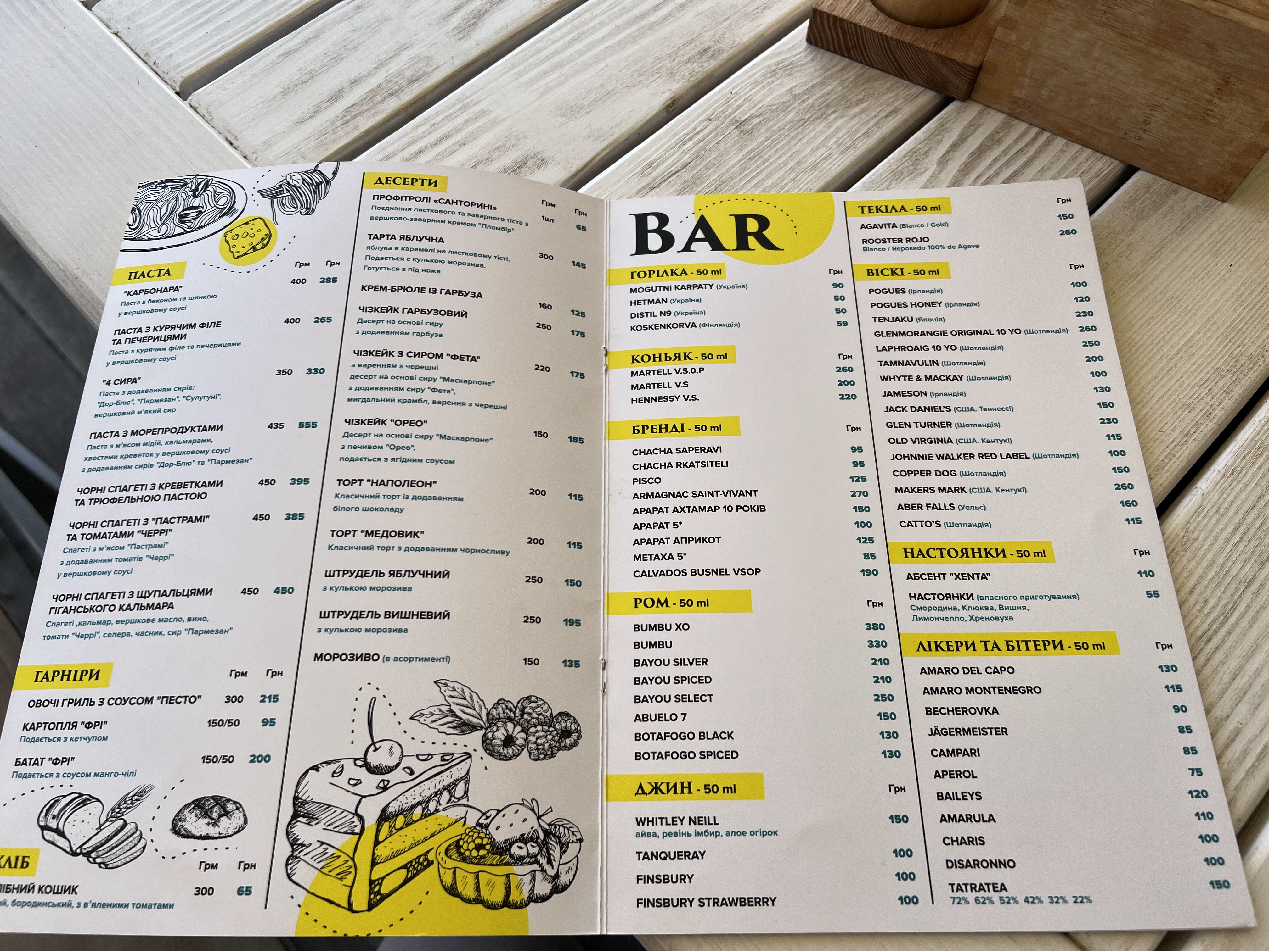 Santorini menu 1