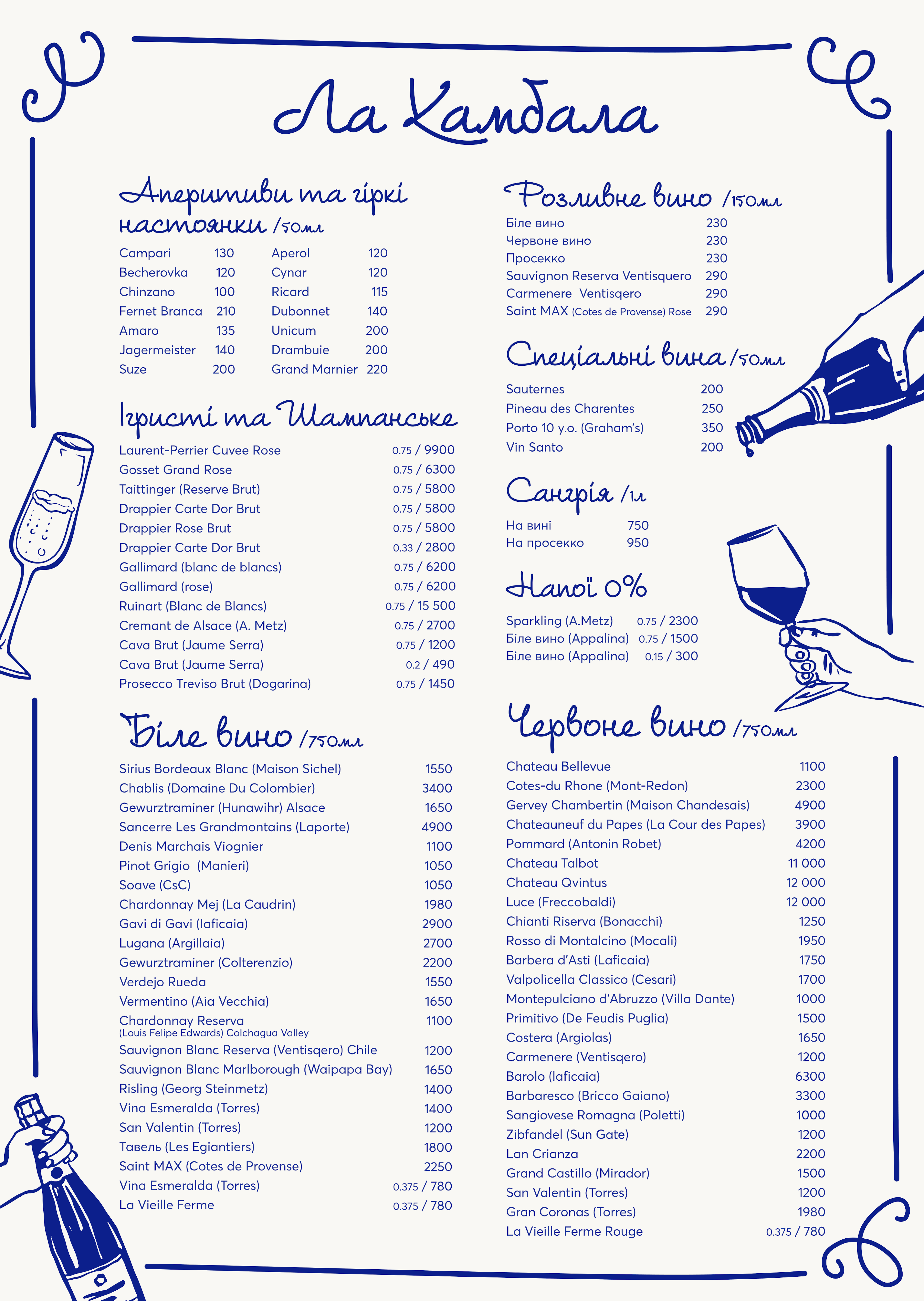 Ла Камбала menu 2