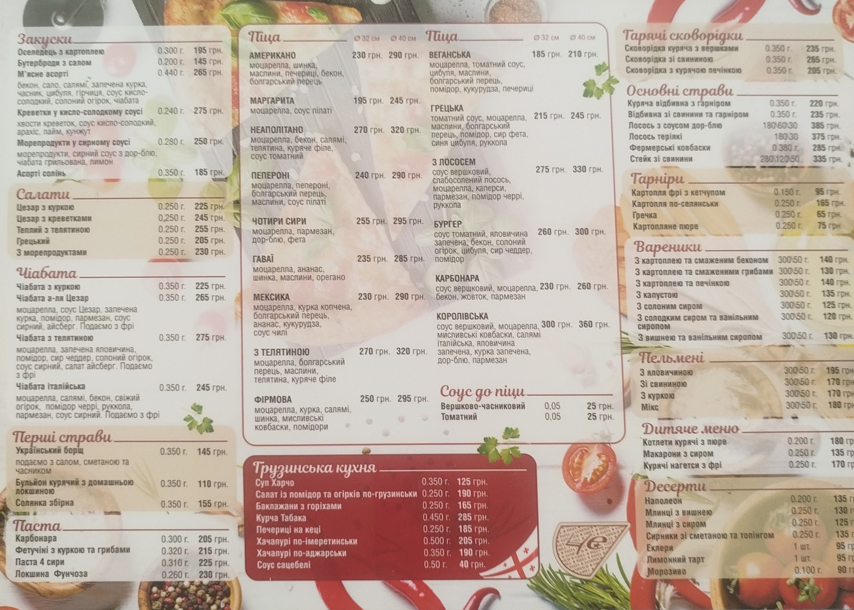 Піцерія Че menu 1