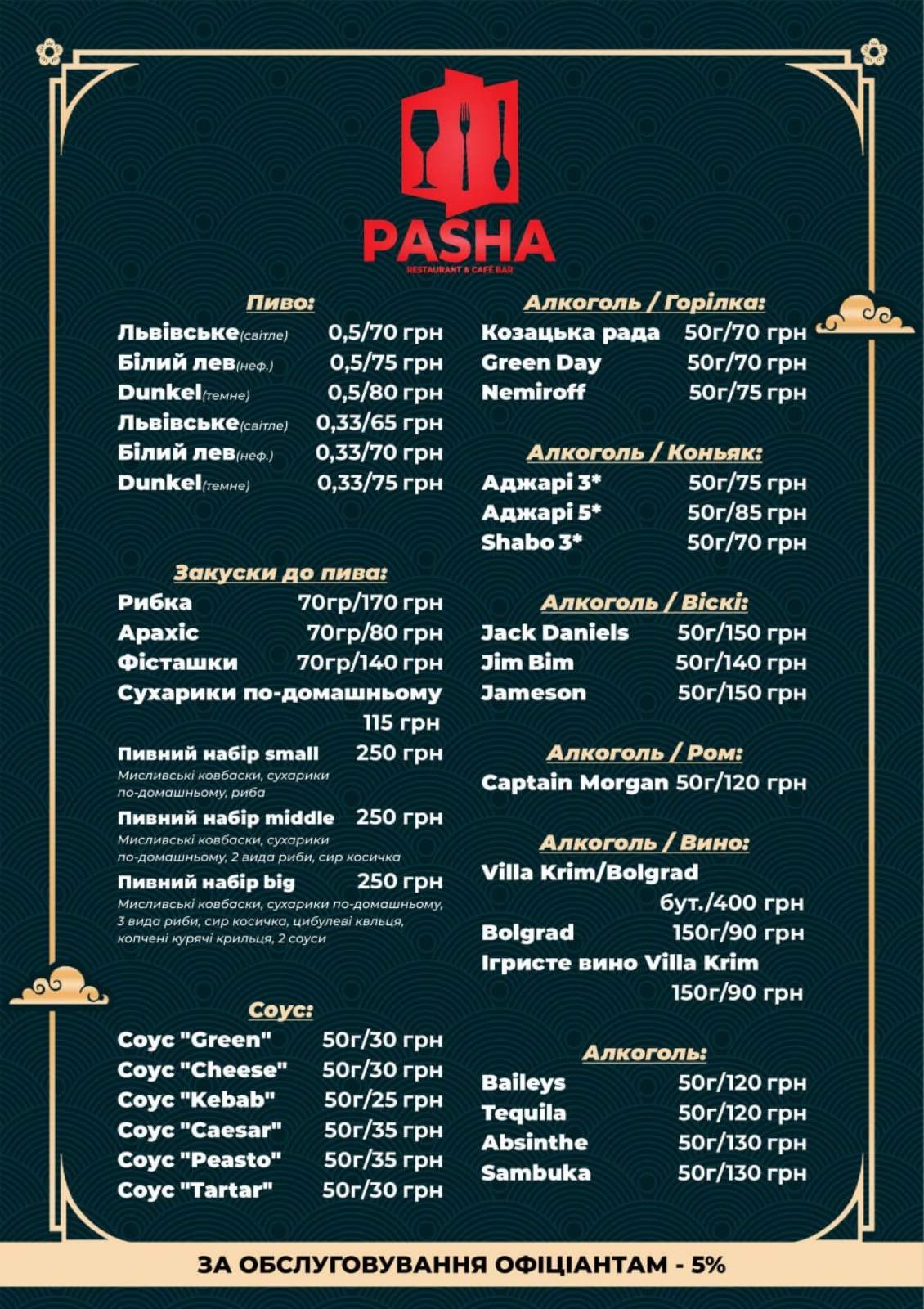 PASHA menu 7