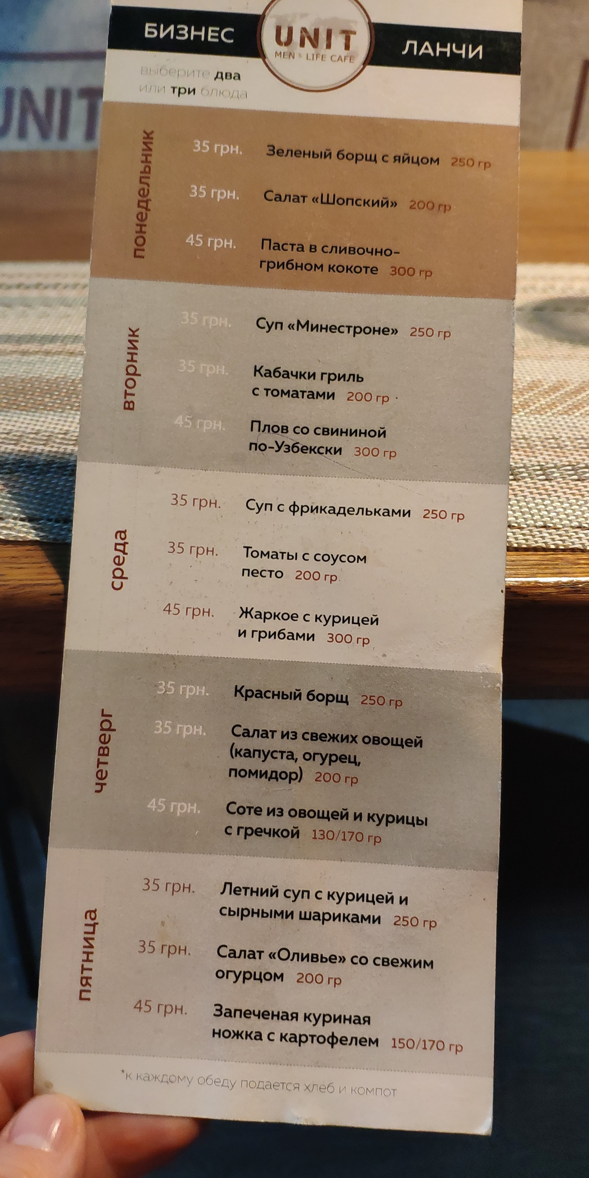 UNIT CAFE menu 12
