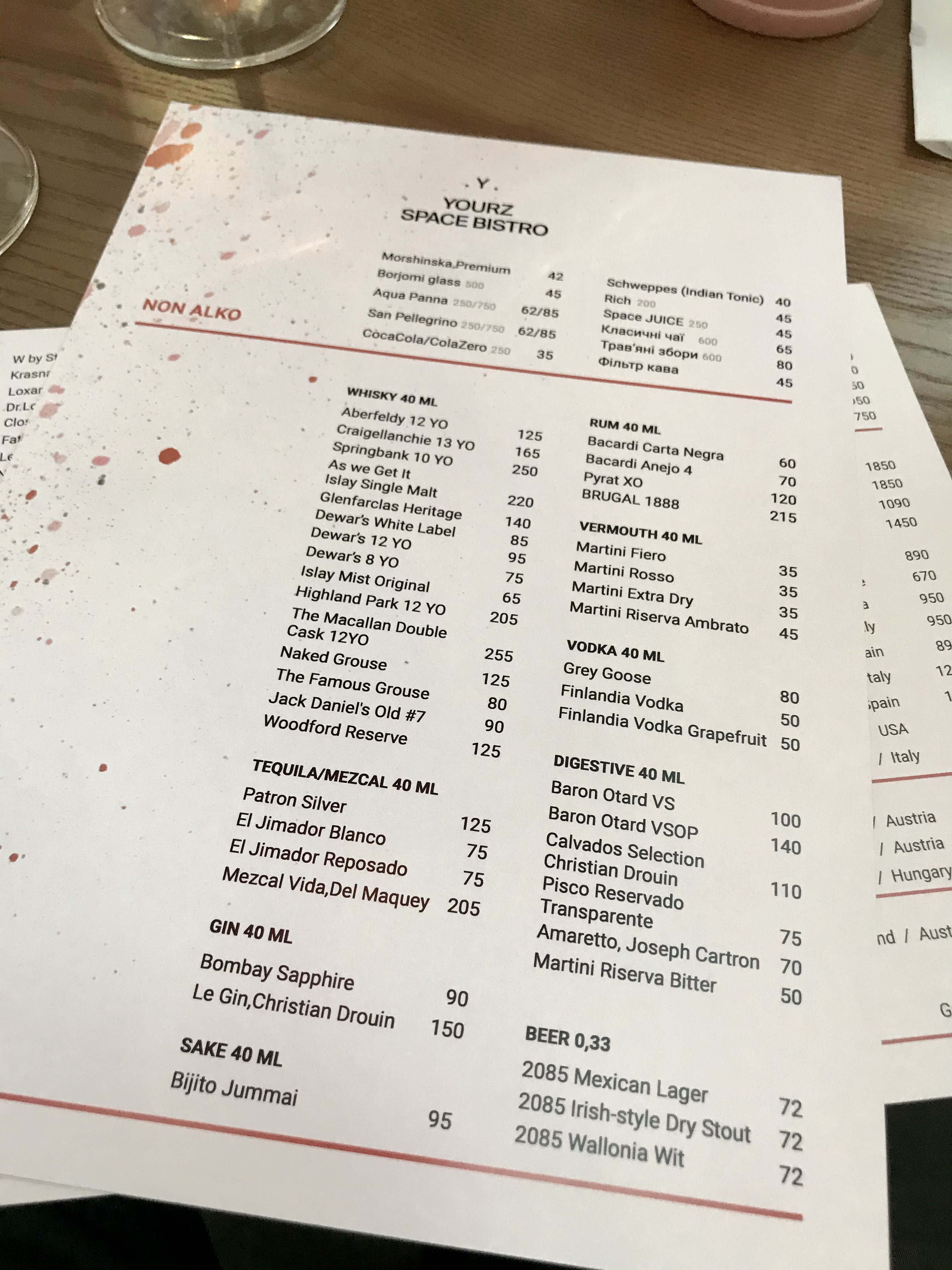 Yourz Space Bistro menu 7