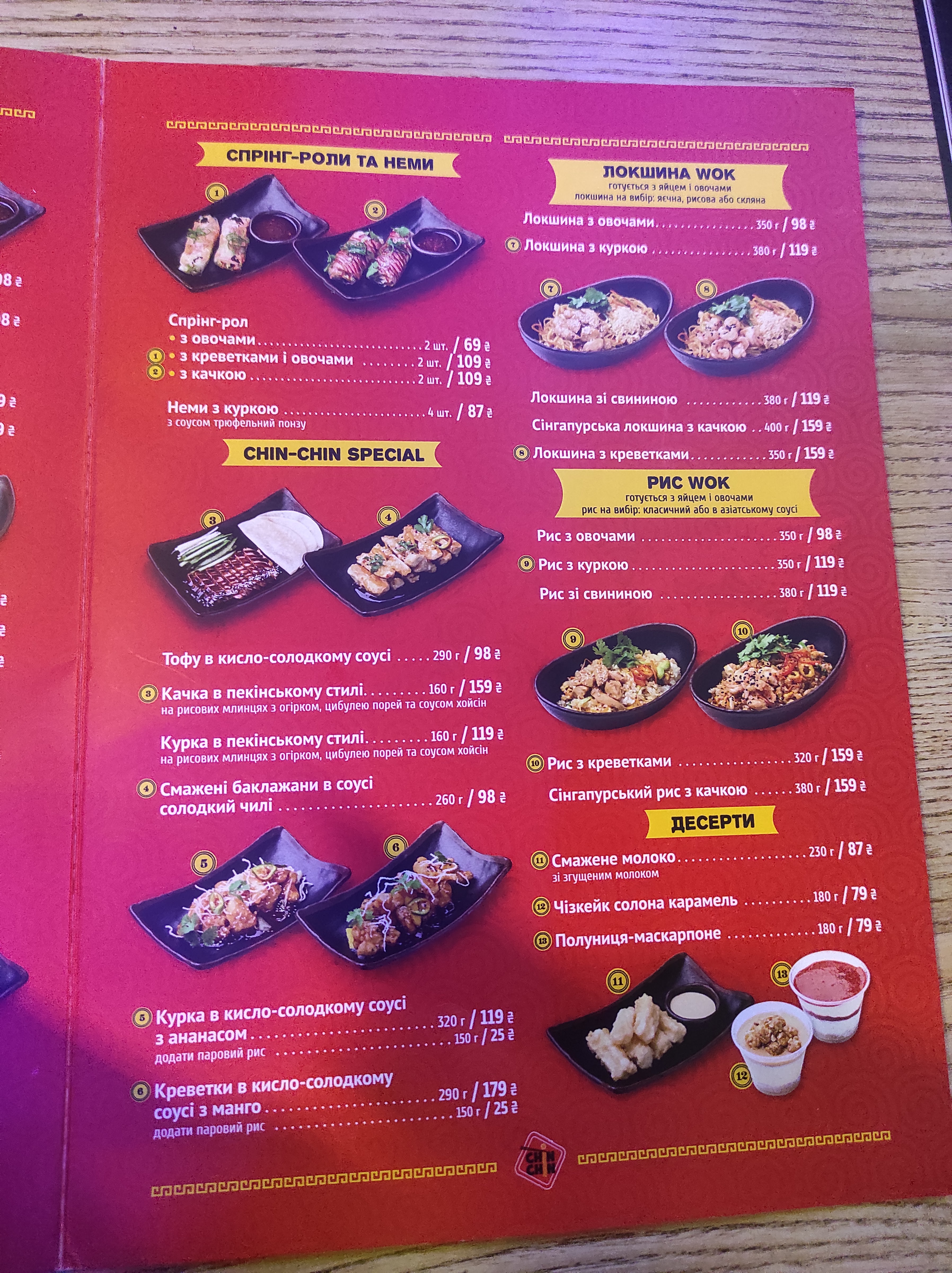 Chin Chin "на Еврейской" menu 9