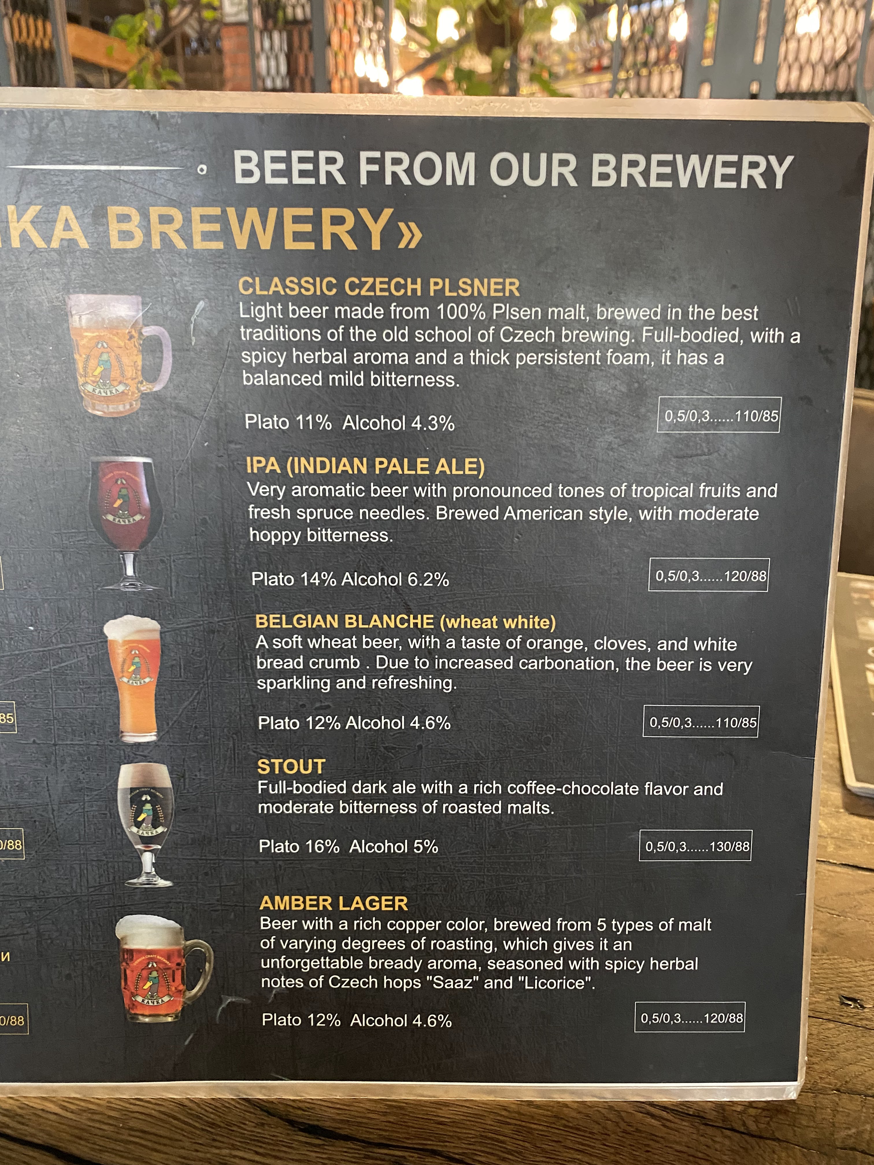 Khmilna Kachka menu 2