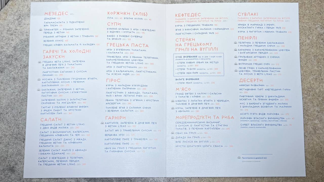 Nikos Greek Bistro menu 2
