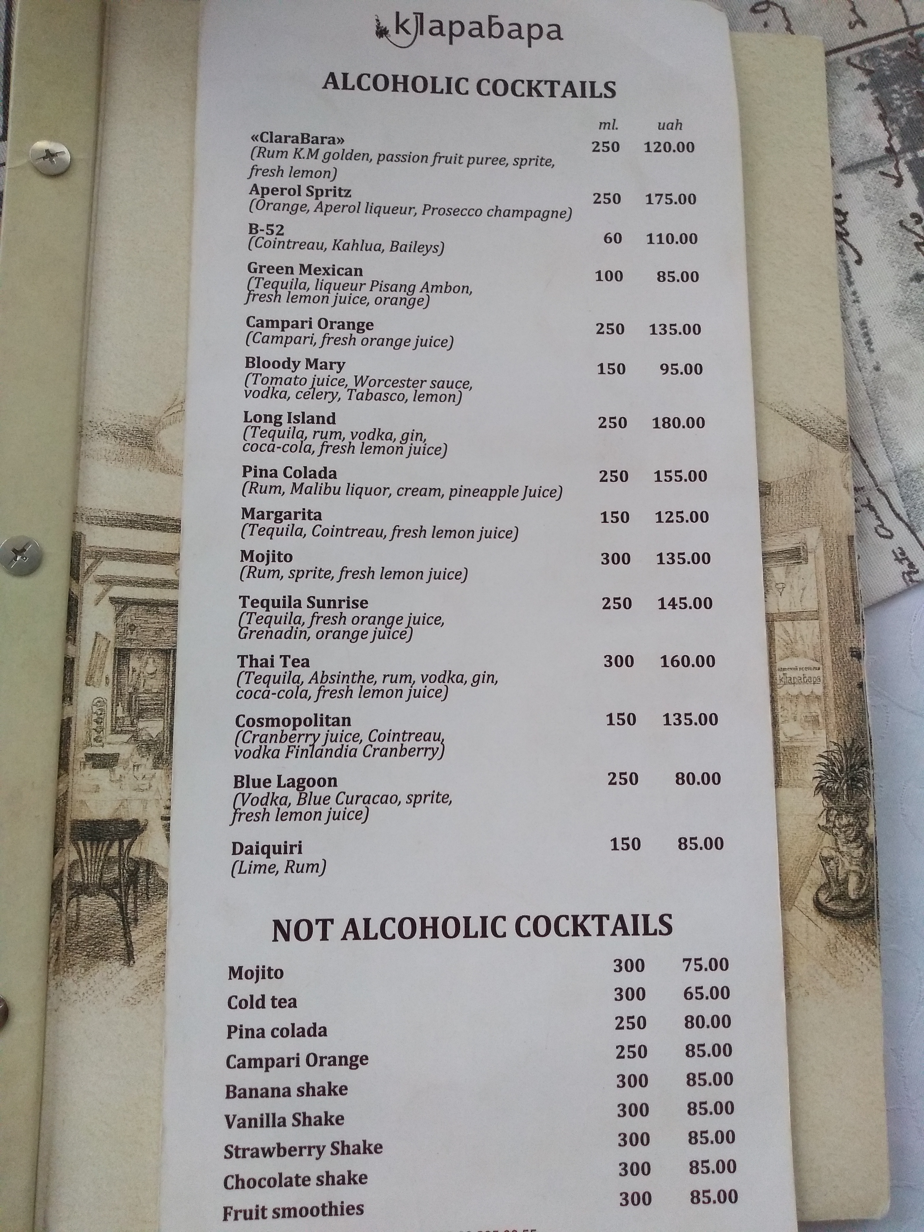 KlaraBara menu 8