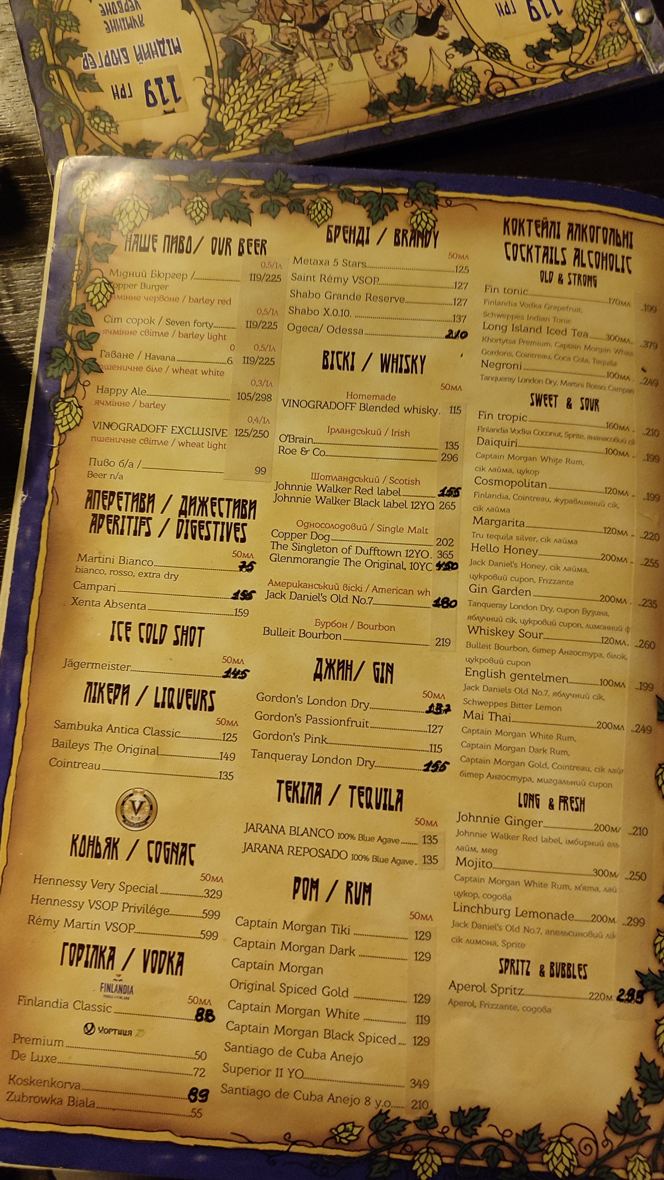 Pyvnoy Sad menu 5