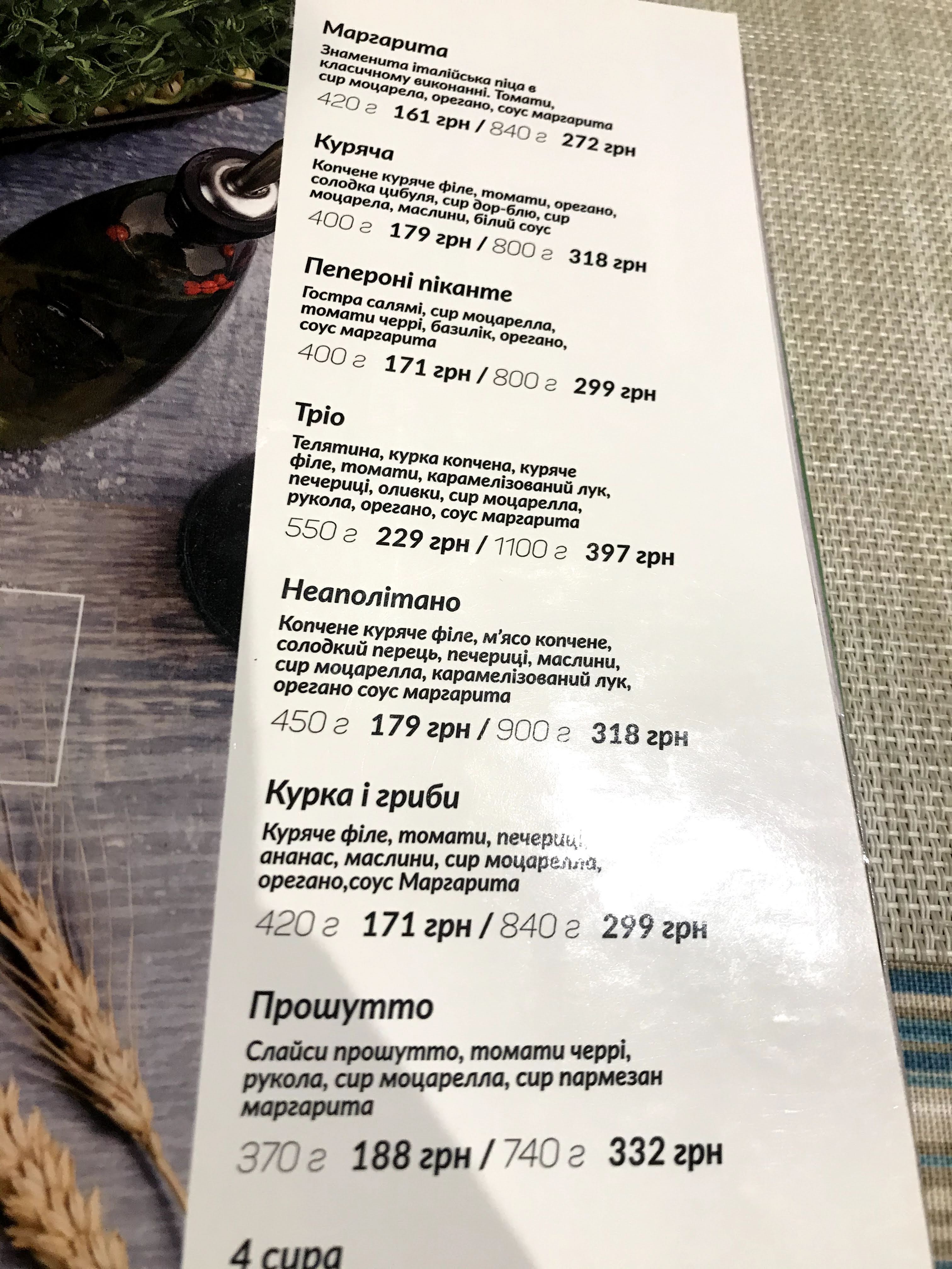 Pasta & Pizza menu 8