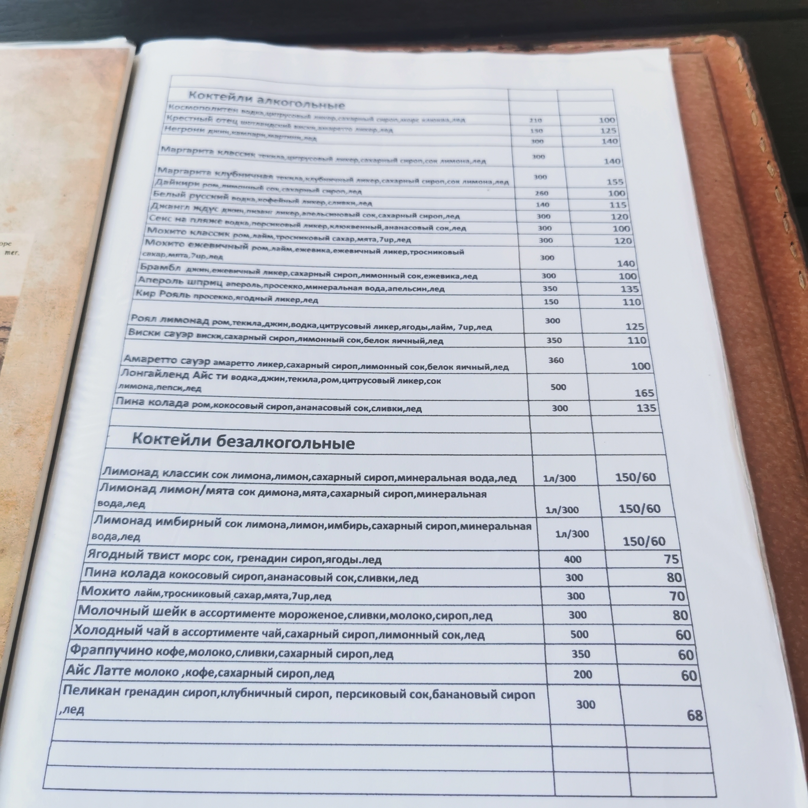 Villa Vidrada menu 4