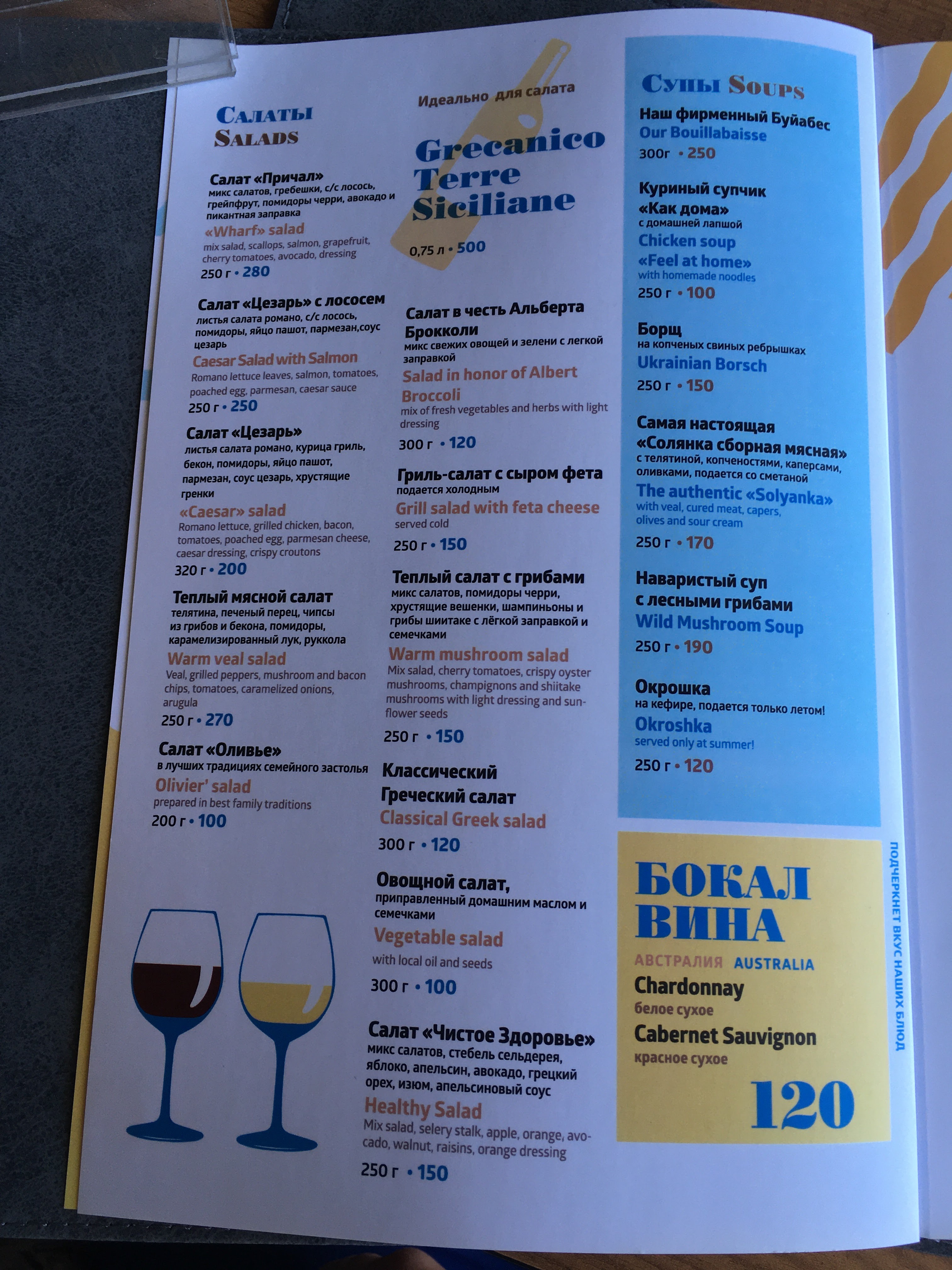 Berth №1 menu 3
