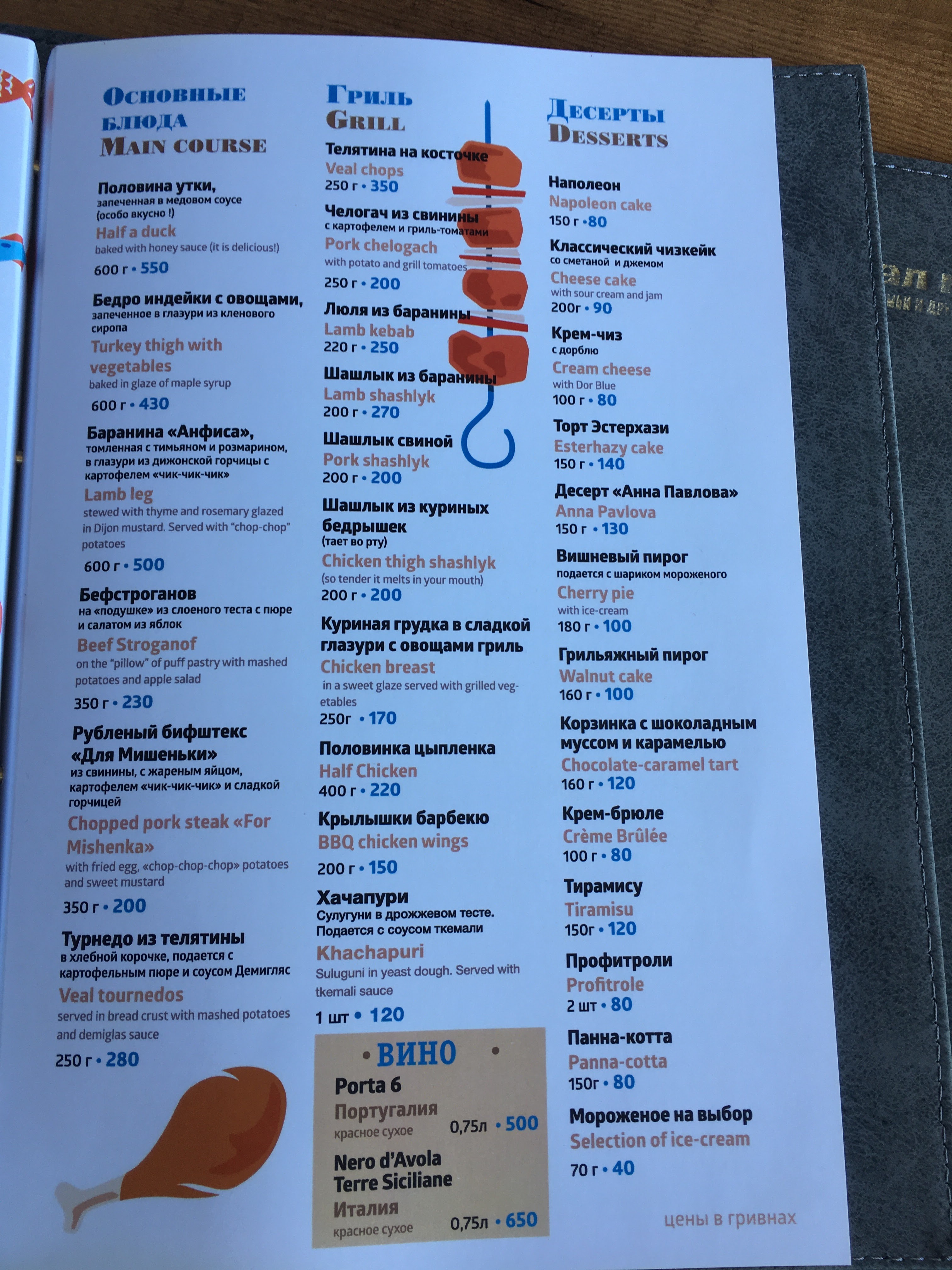 Berth №1 menu 4