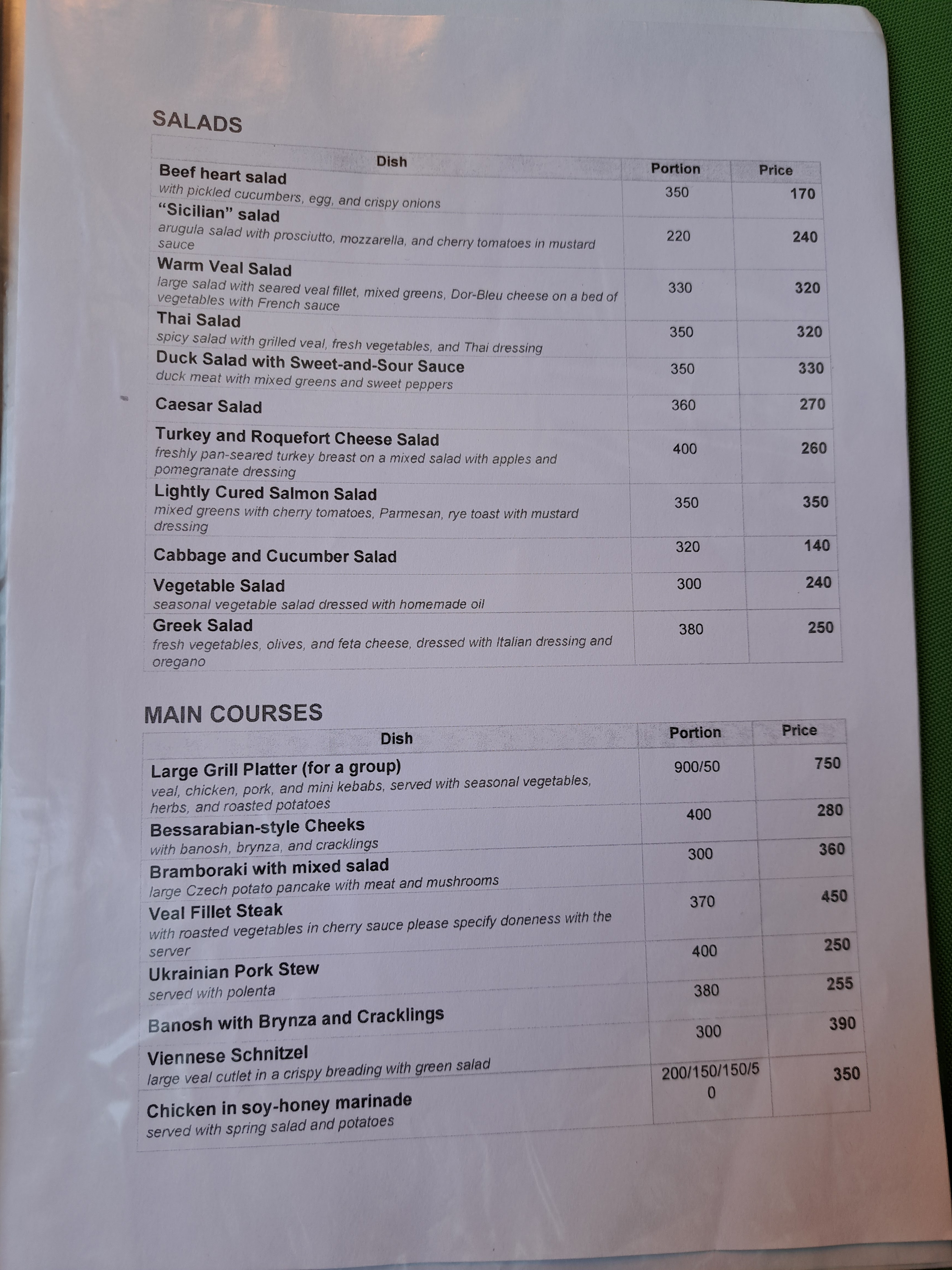 Kachka menu 1
