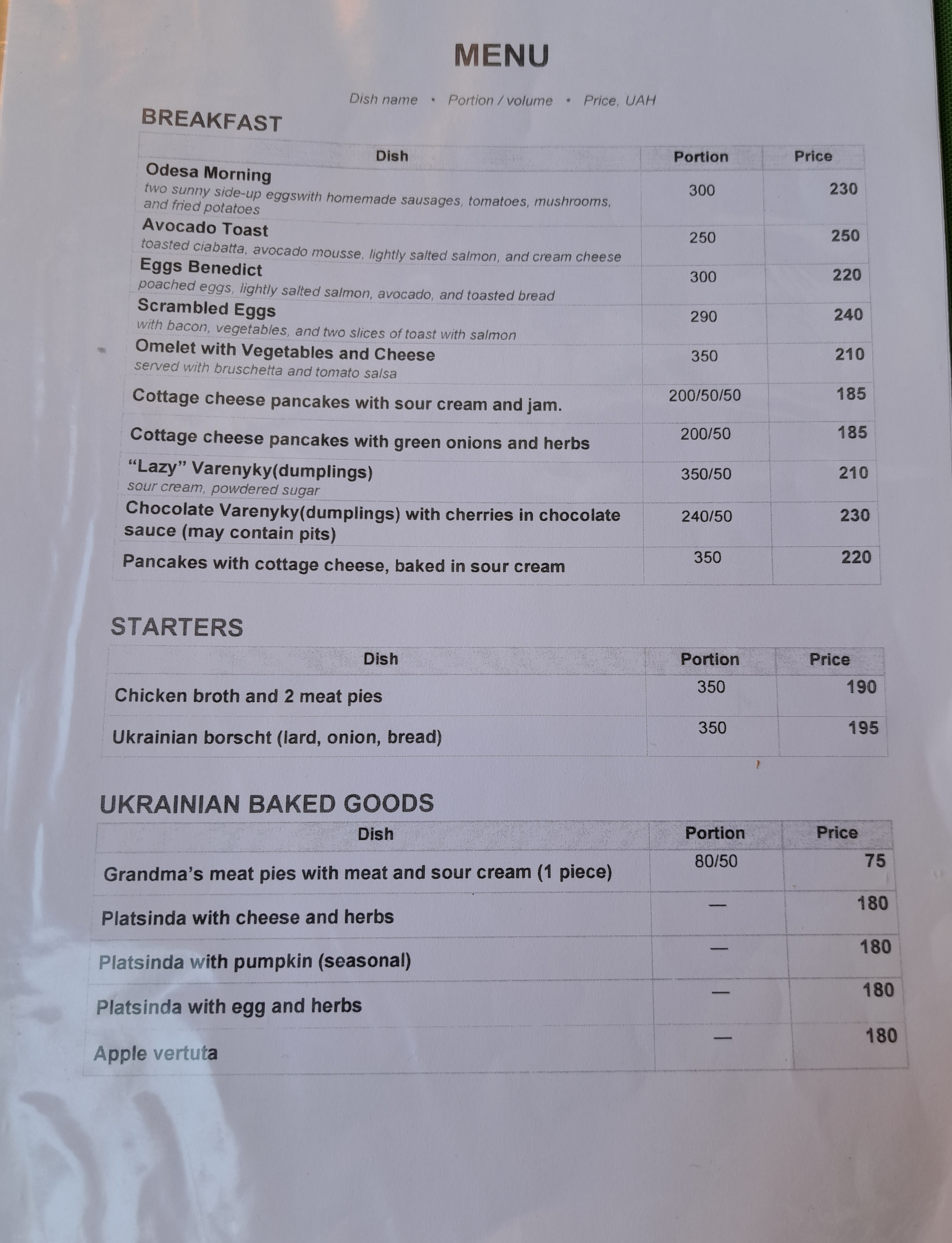 Kachka menu 4