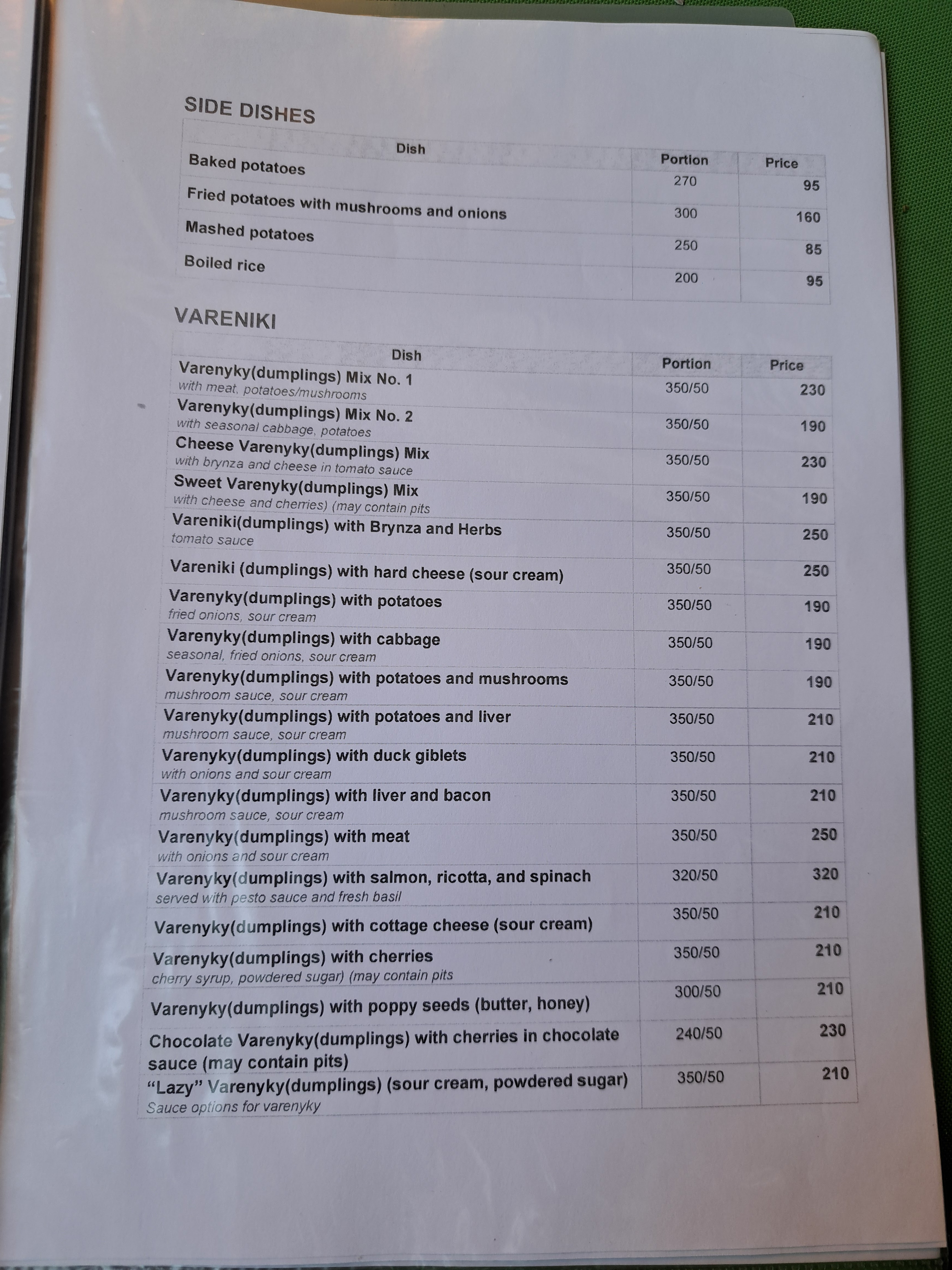 Kachka menu 5