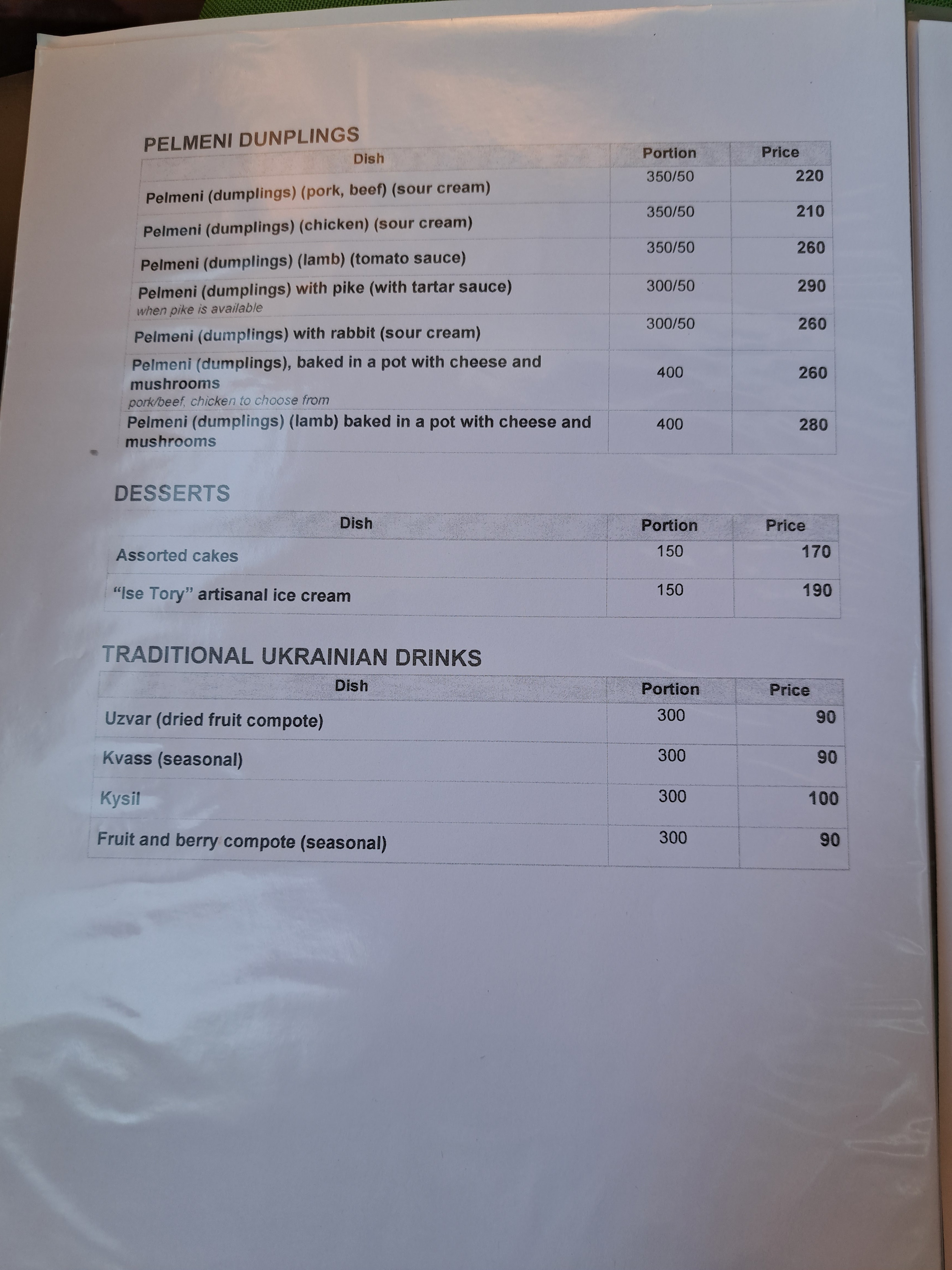 Kachka menu 8