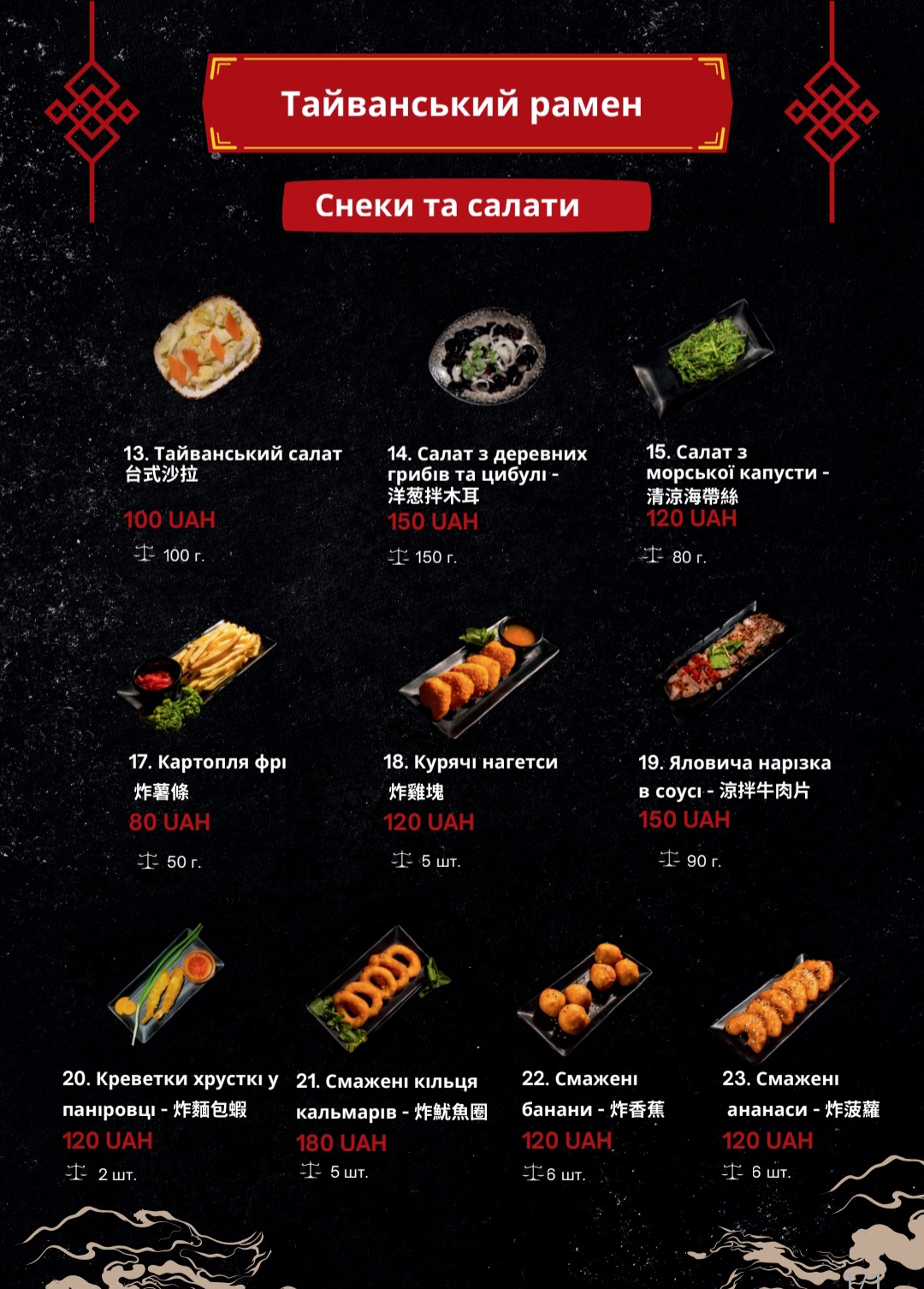 Тайванський рамен menu 1