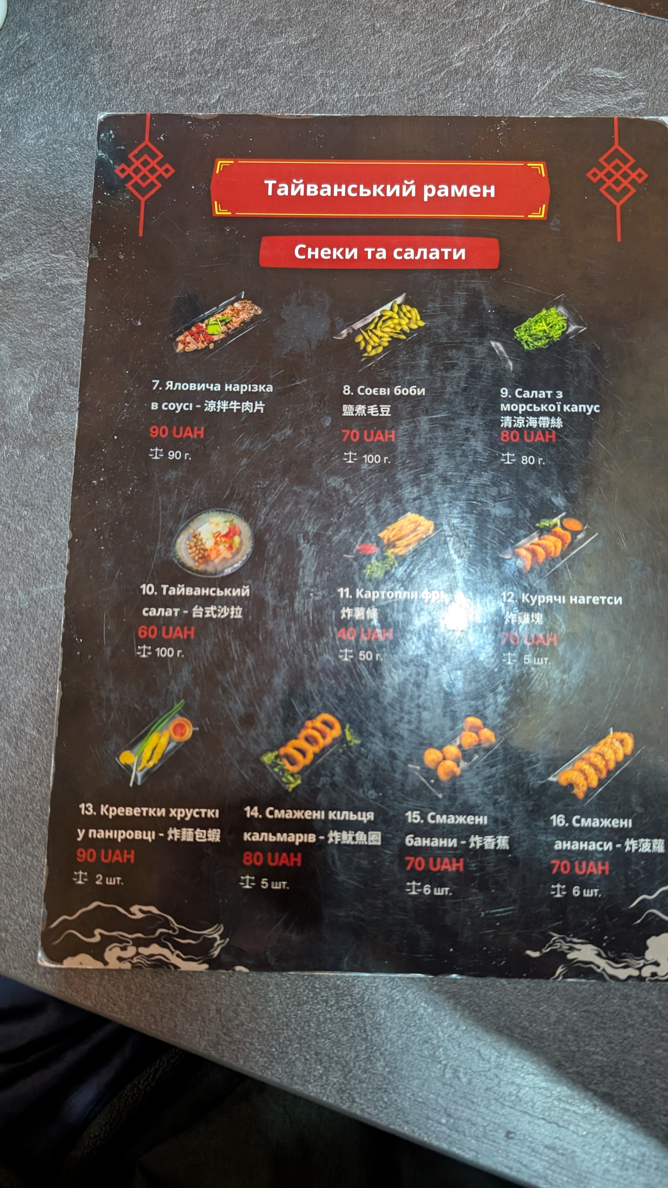 Тайванський рамен menu 7