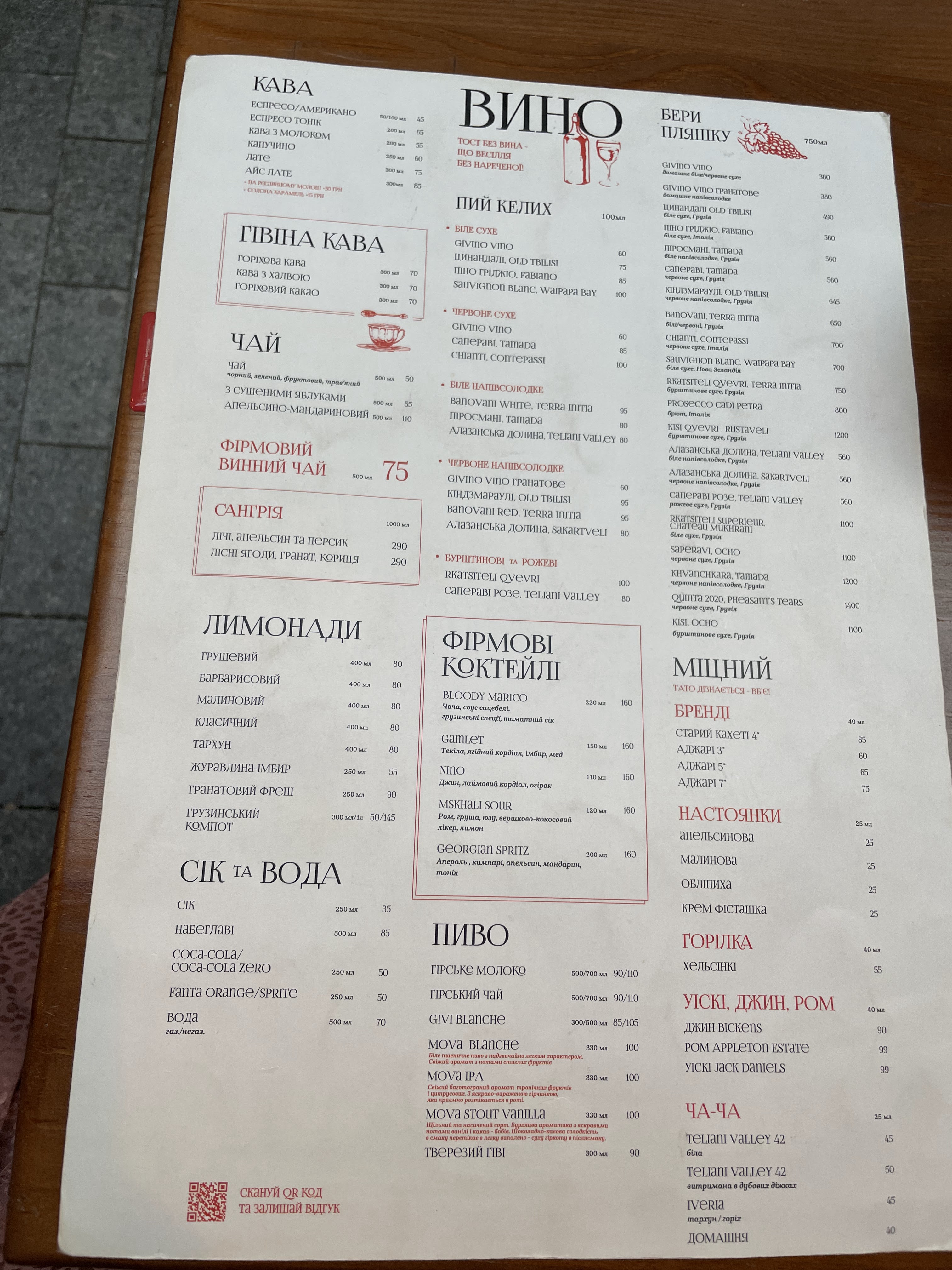 Givi to me menu 5