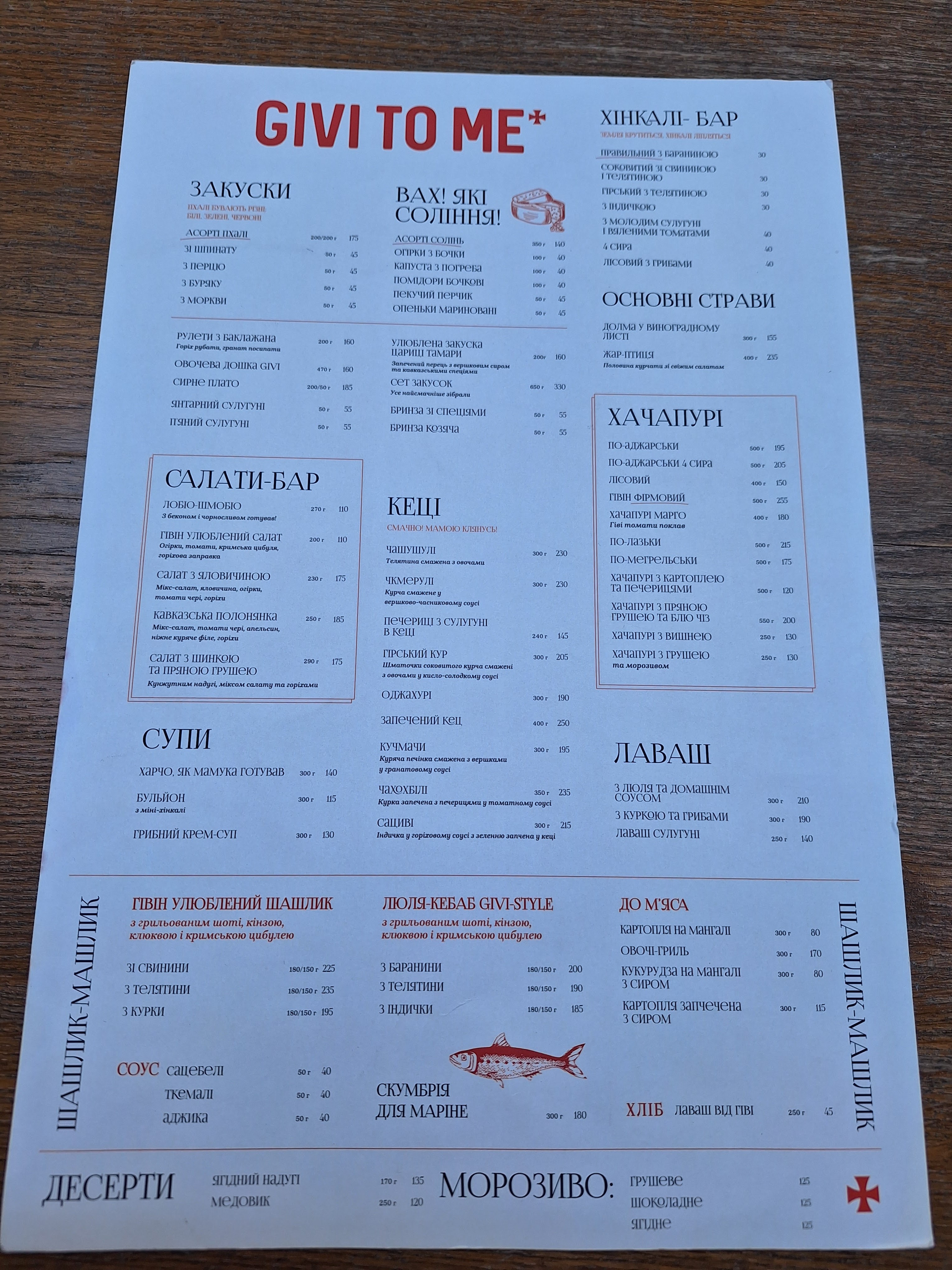 Givi to me menu 10