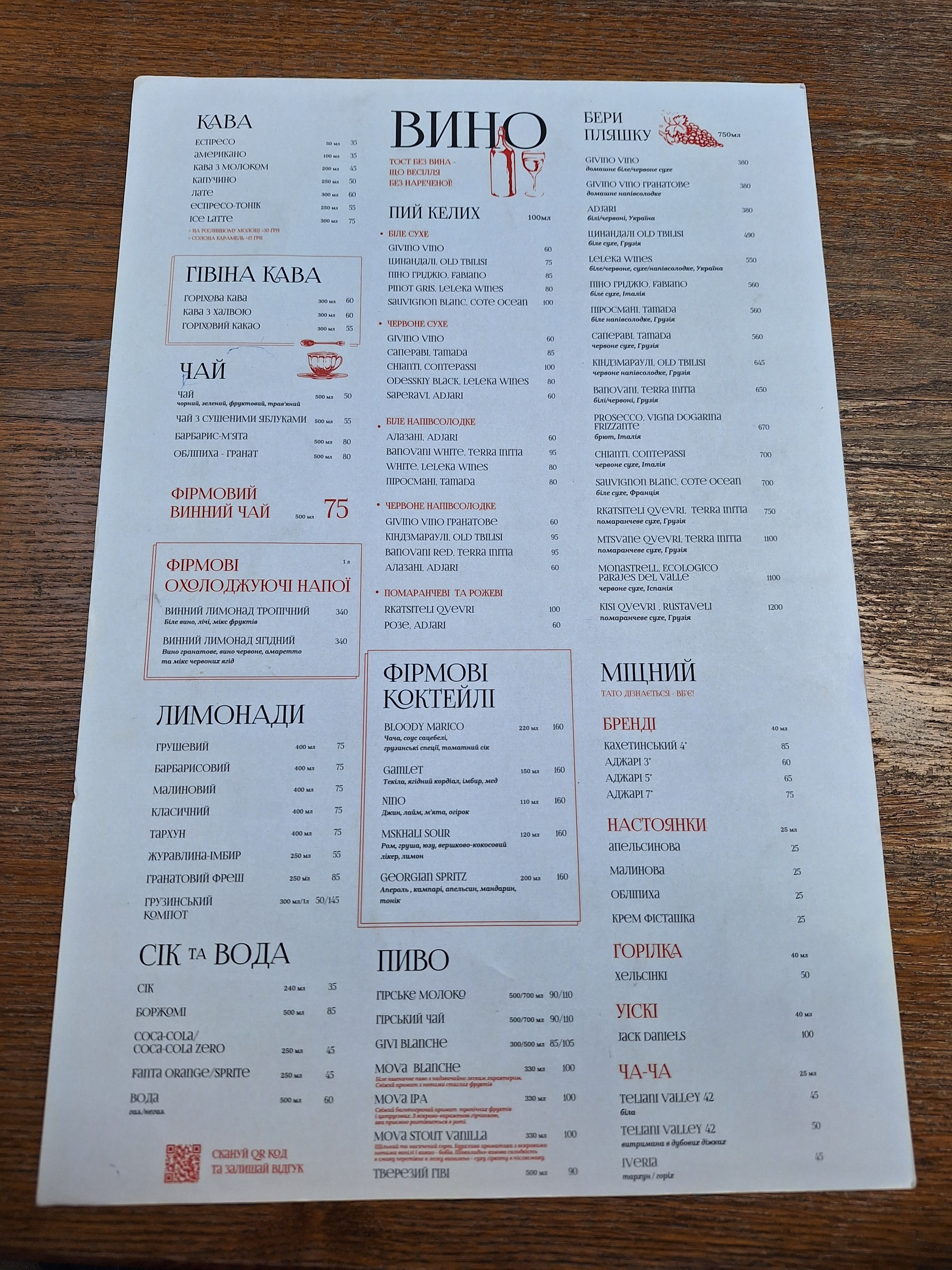 Givi to me menu 12