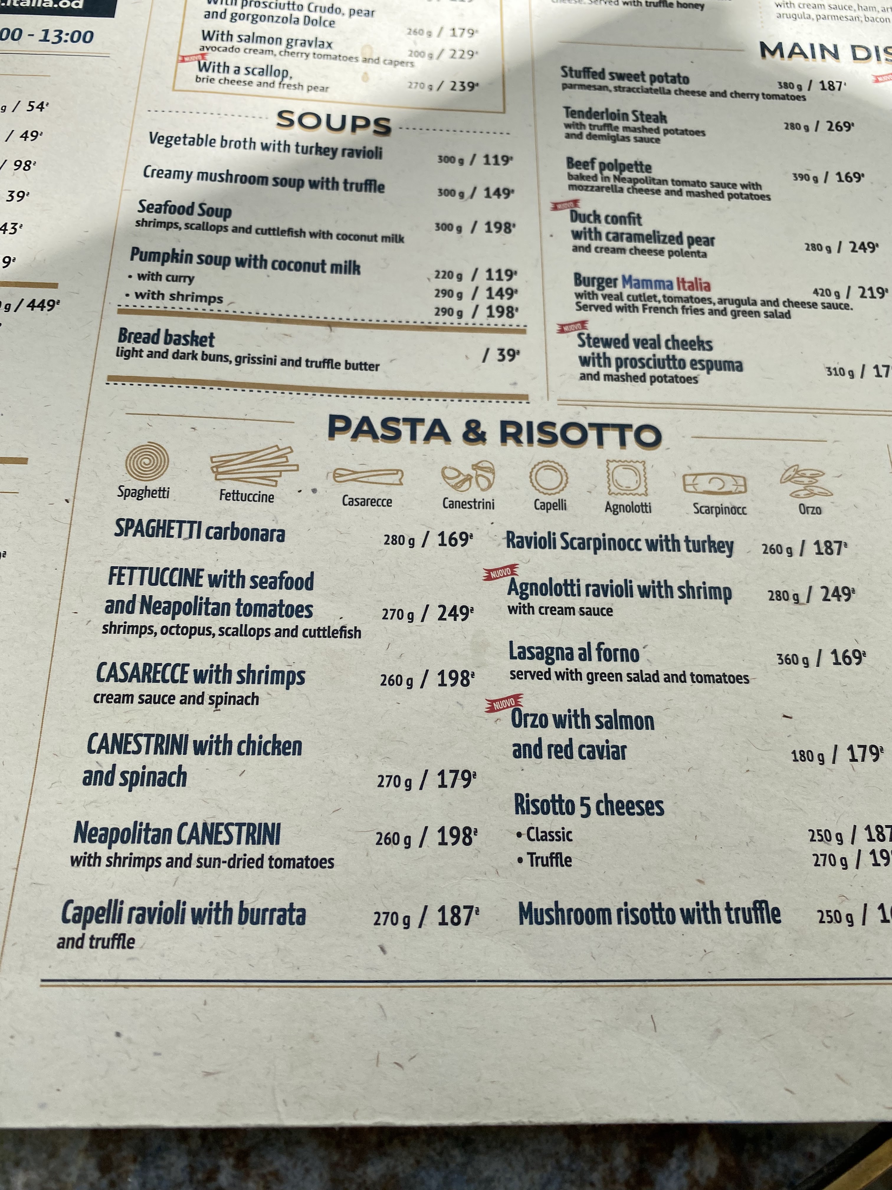 Mamma Italia menu 9