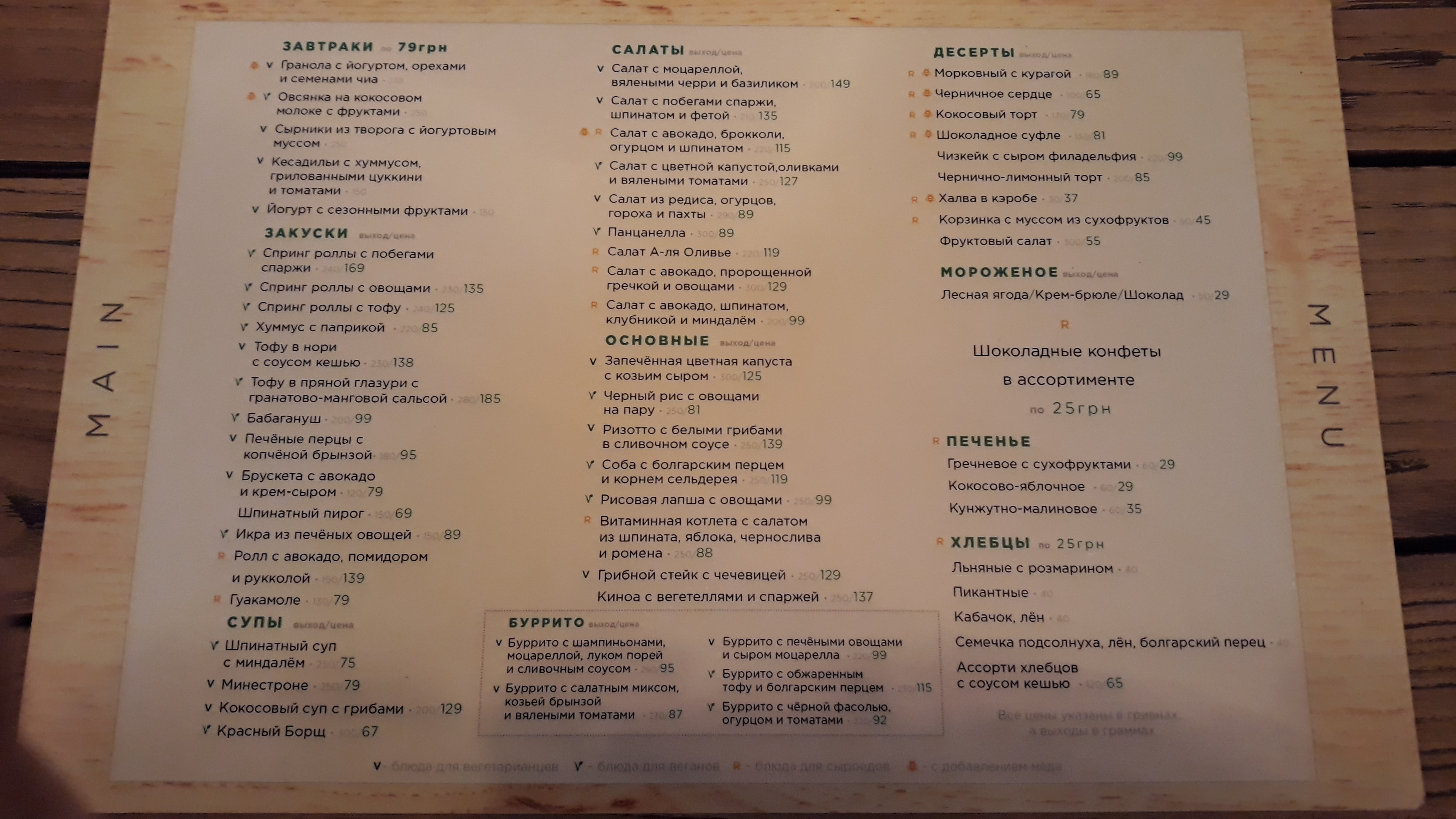 True menu 11