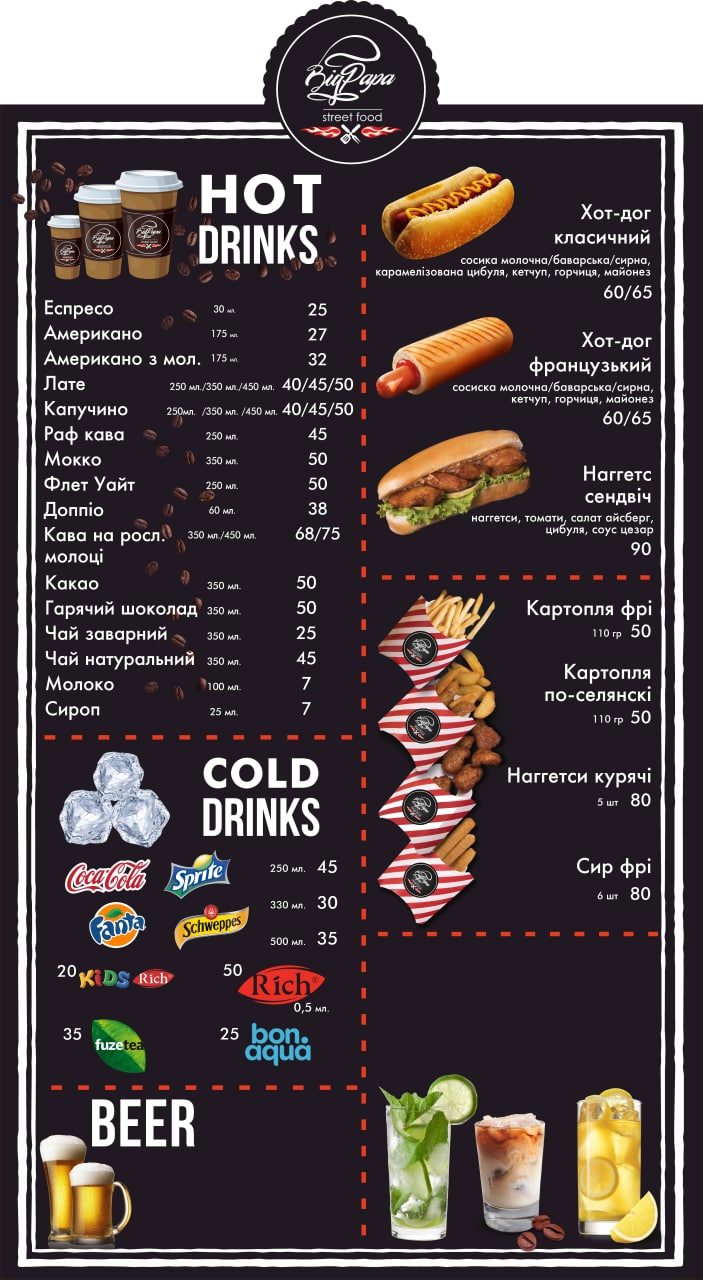 Биг Папа menu 1