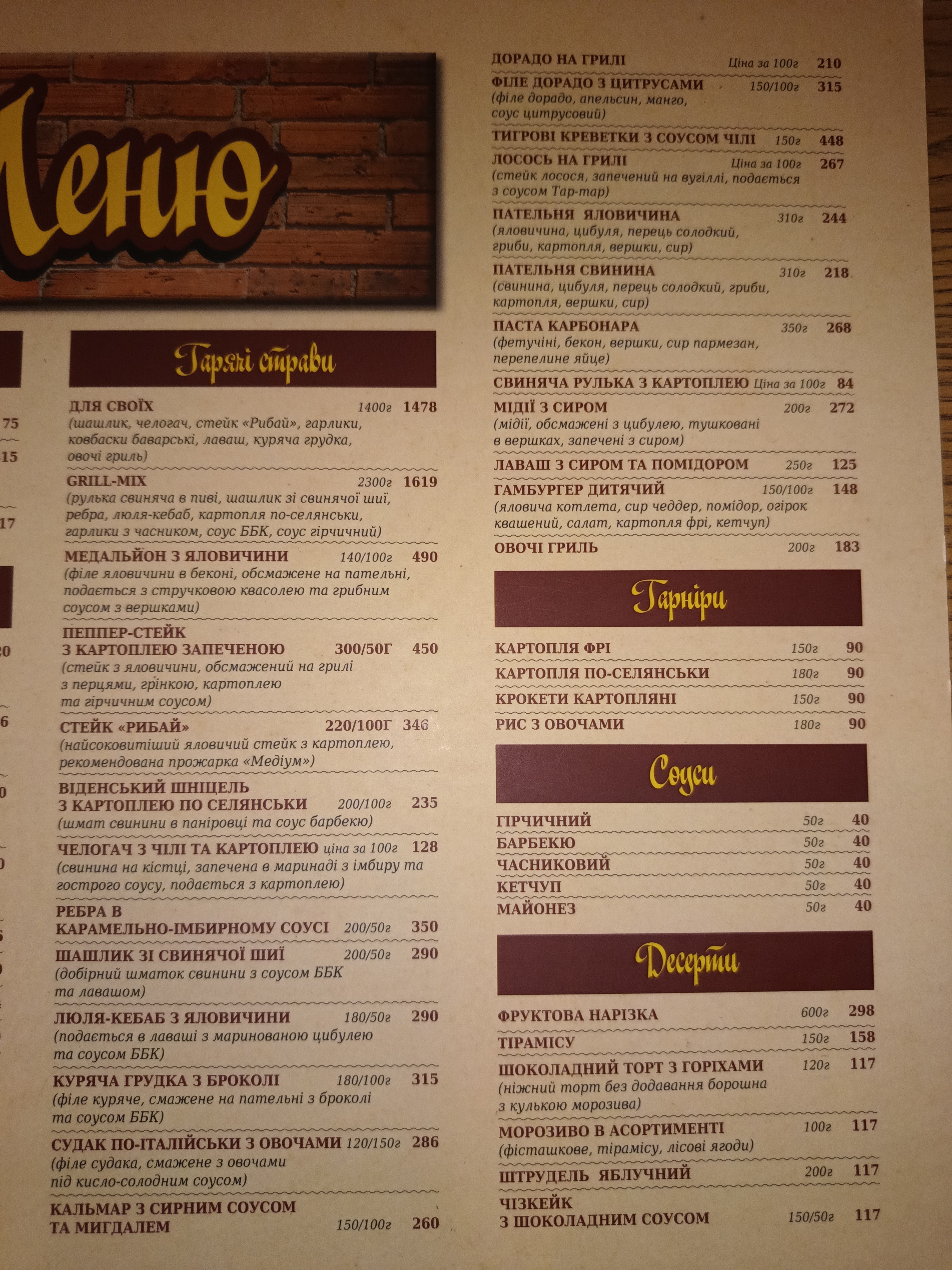 Pyvnytsya menu 4